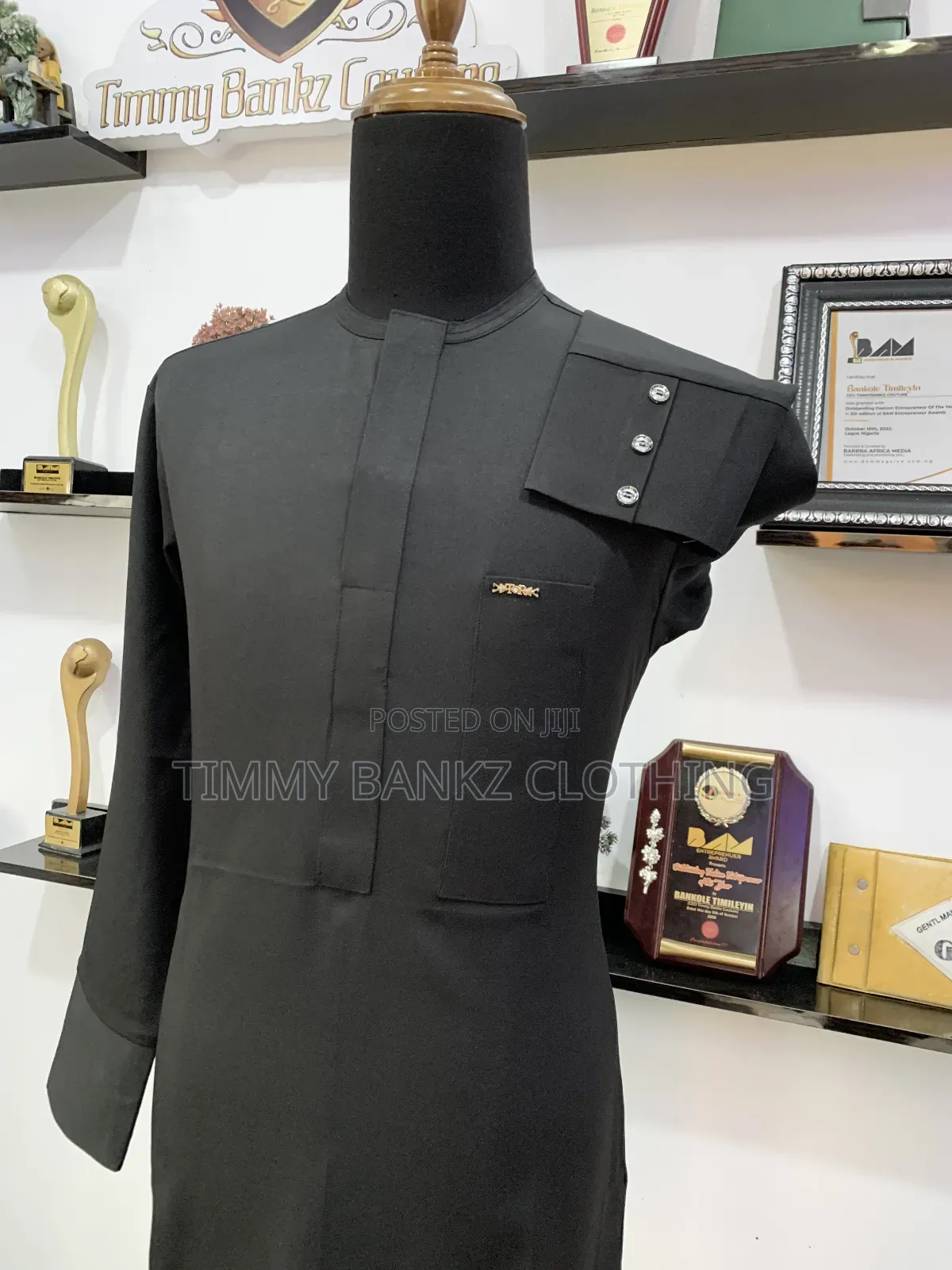 All Black Men's Kaftan/Senatorial Wear