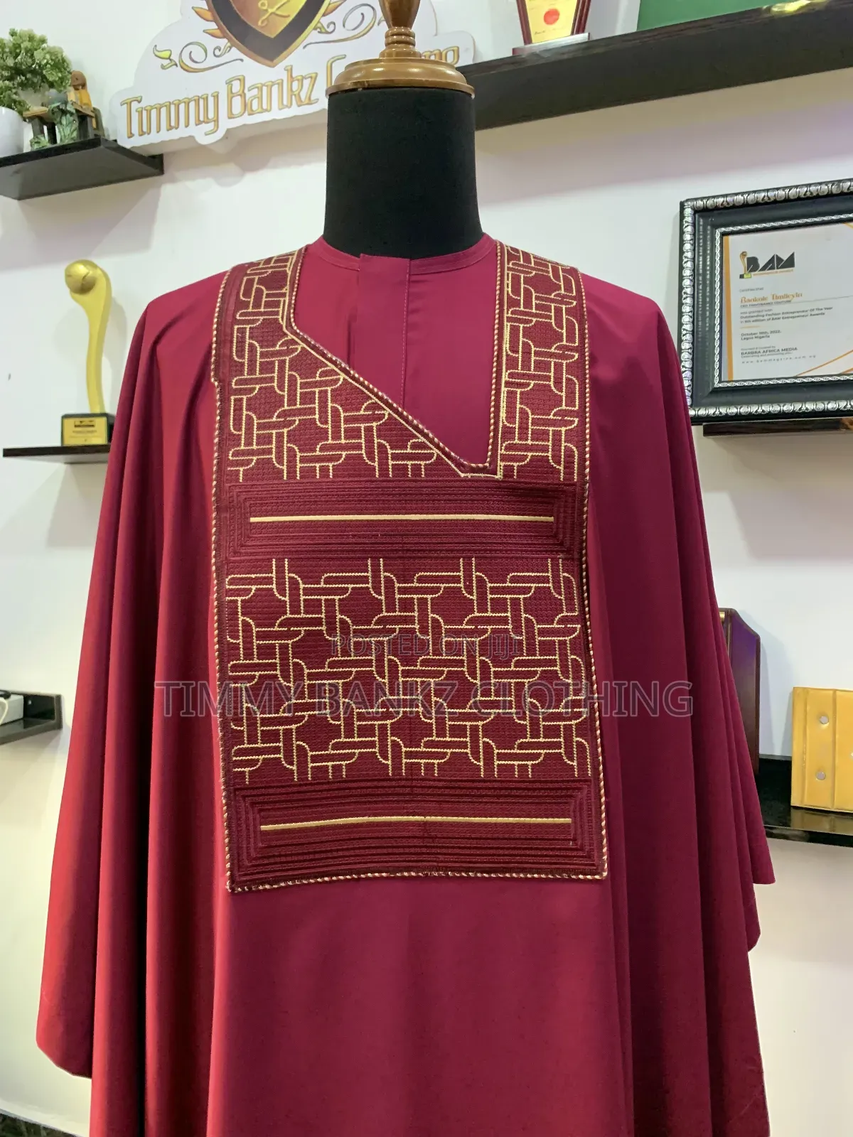 Classic 3 Piece Wine Men's Agbada/Native Wear