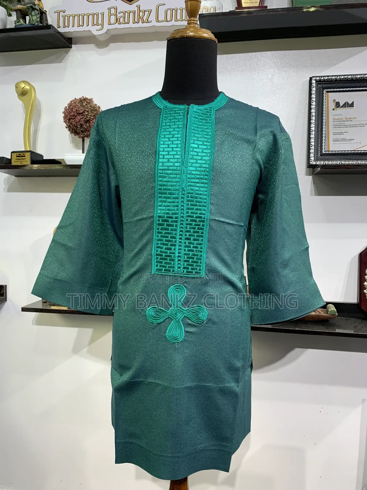 Embroidered Men's Green Kaftan/Senatorial Wear