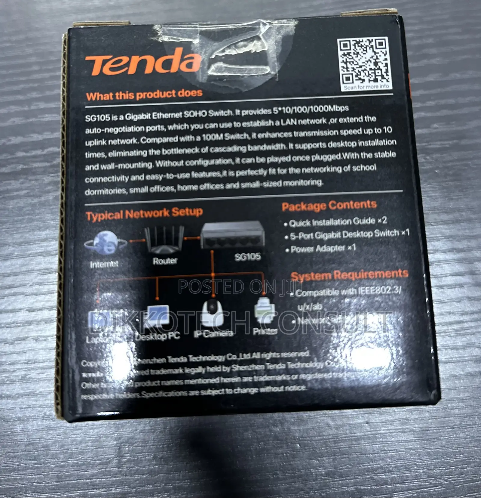 Tenda Sg105 5-Port Gigabit Switch – Unmanaged