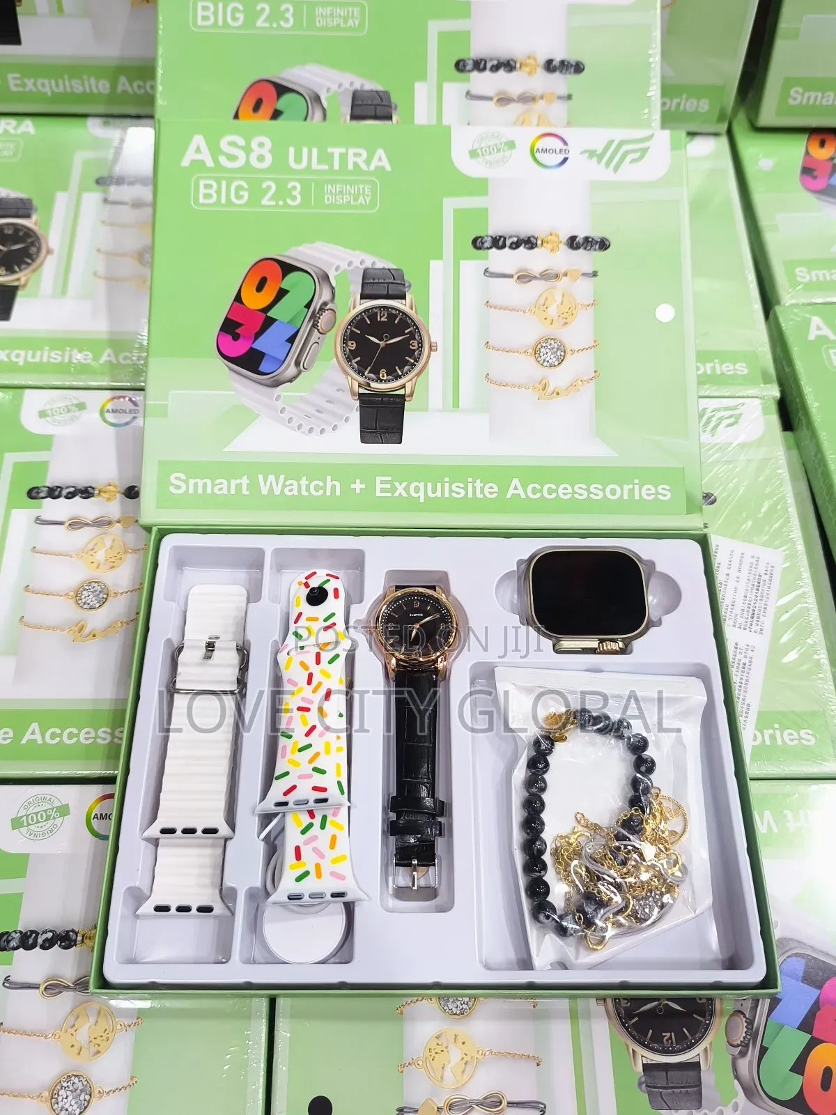 9-in-1 Amoled Display Ultra As8 Smart Watch Set Couple Accessories
