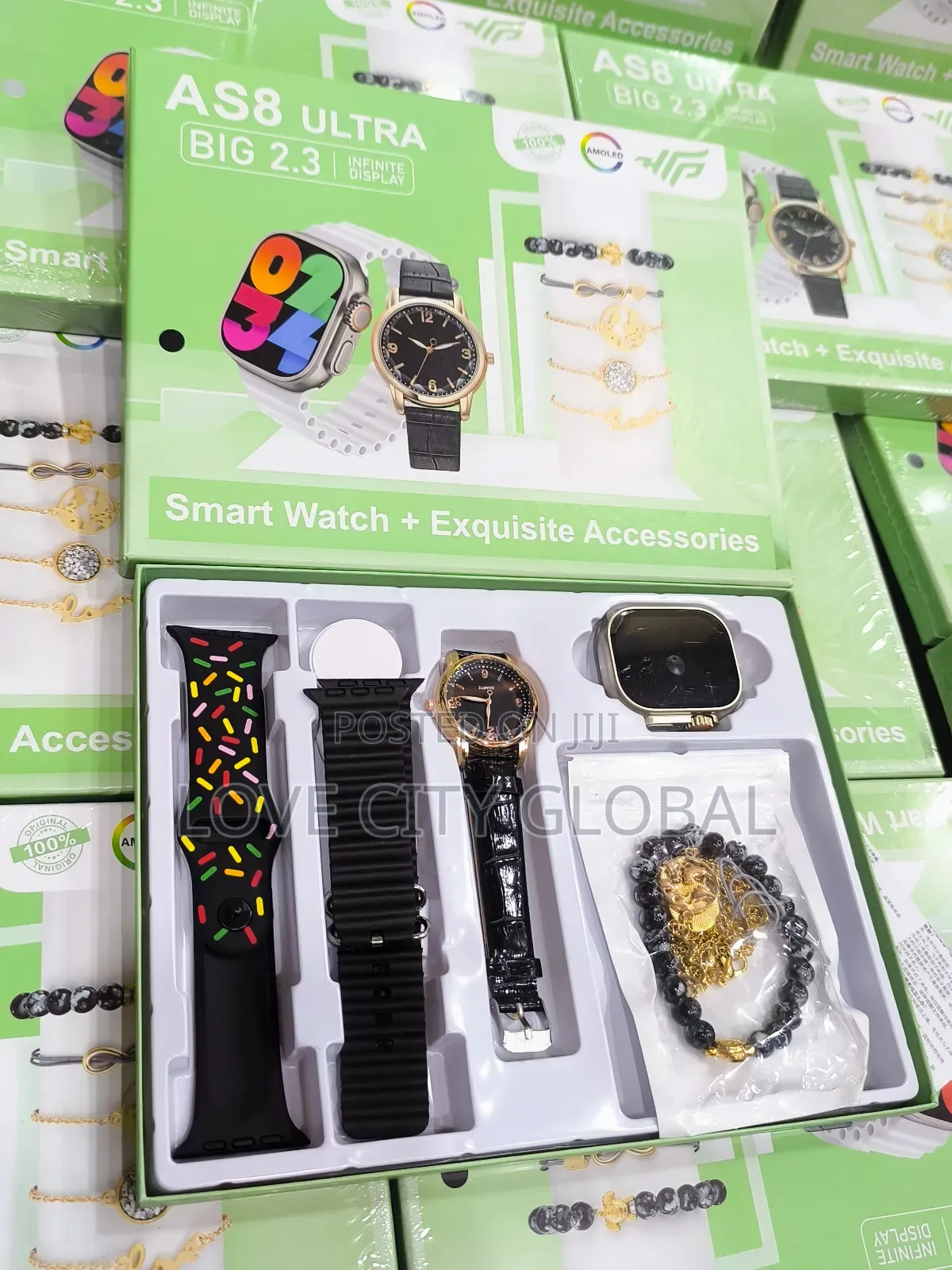 9-in-1 Amoled Display Ultra As8 Smart Watch Set Couple Accessories