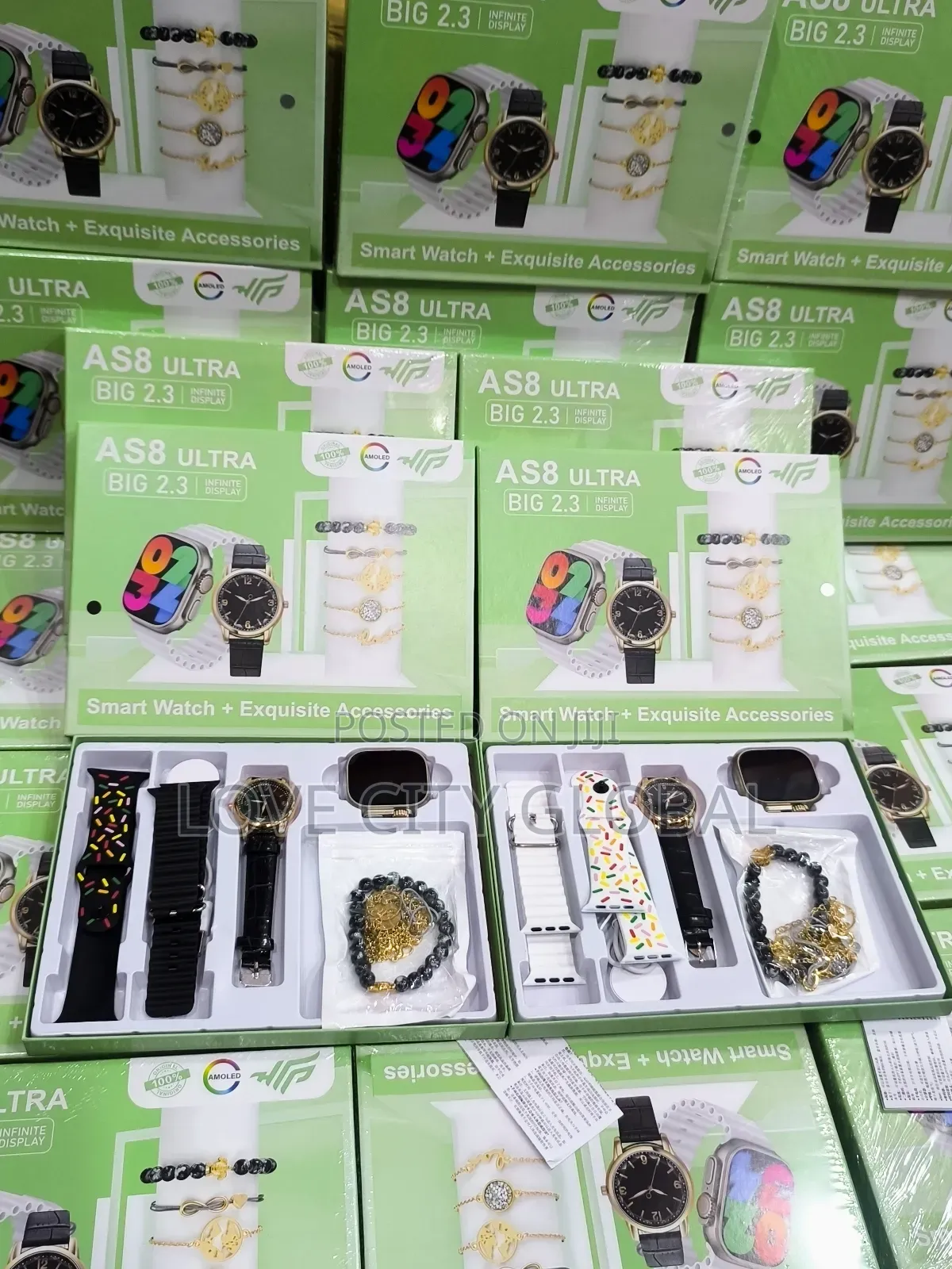 9-in-1 Amoled Display Ultra As8 Smart Watch Set Couple Accessories