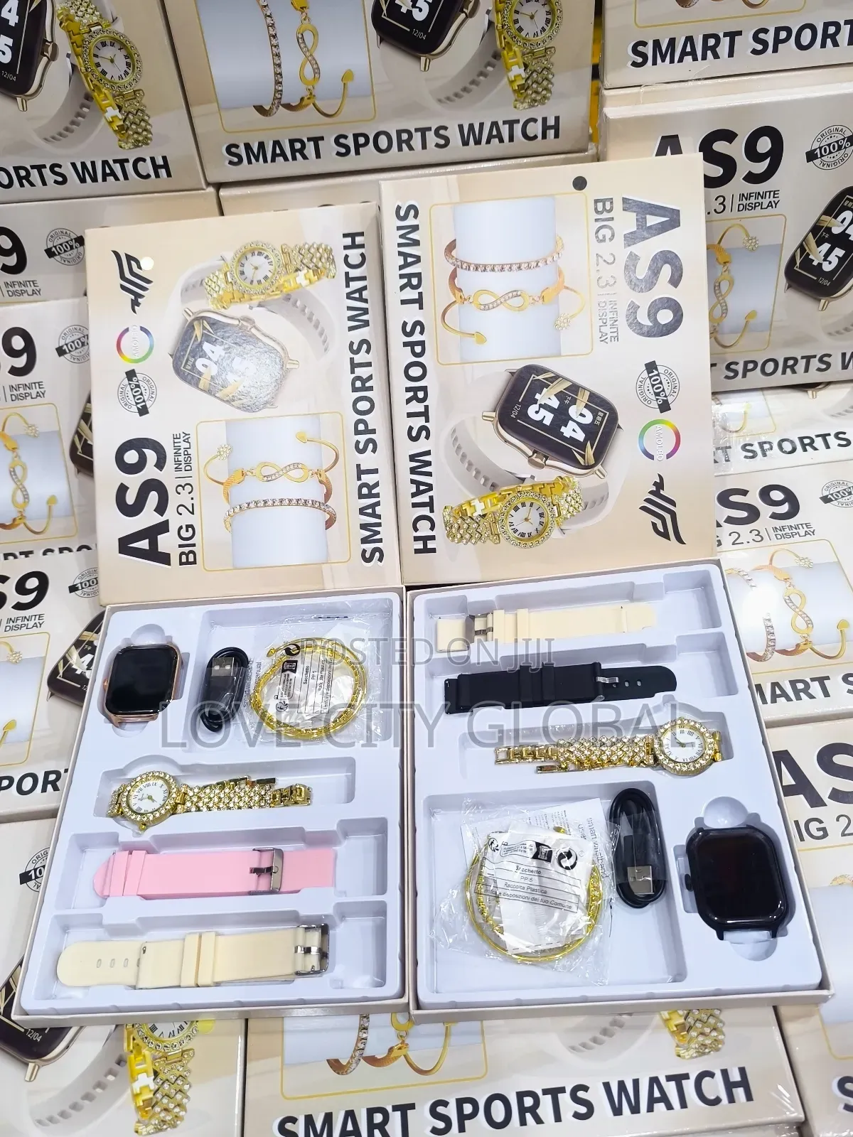 As9 Big 2.3 Infinite Display Smart Watch + 3 Bangles, 2 Watch Bt Call