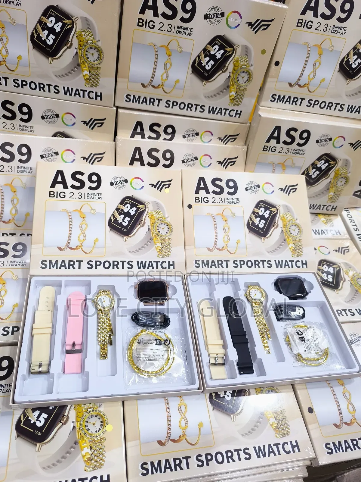 As9 Big 2.3 Infinite Display Smart Watch + 3 Bangles, 2 Watch Bt Call