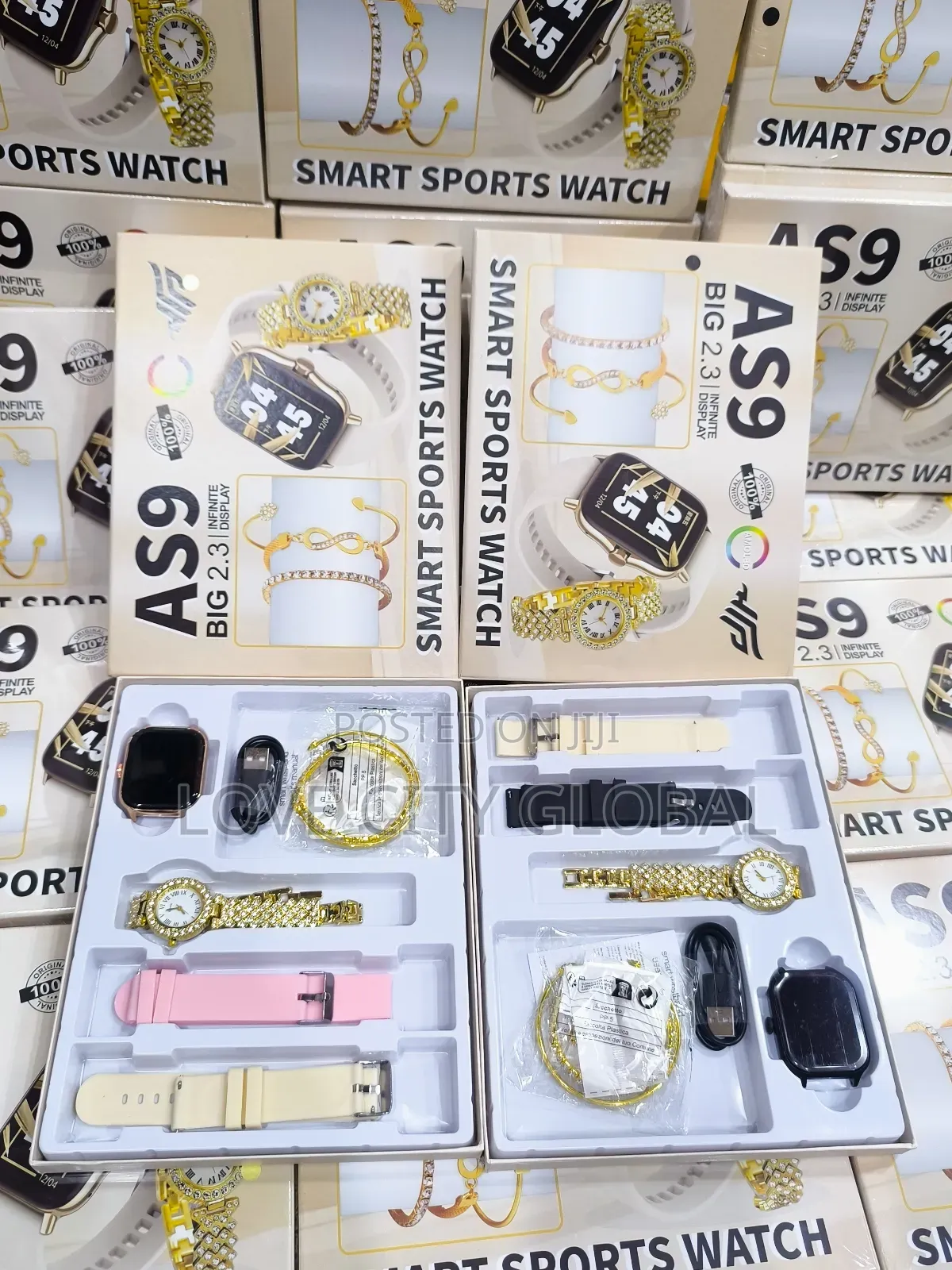 As9 Big 2.3 Infinite Display Smart Watch + 3 Bangles, 2 Watch Bt Call