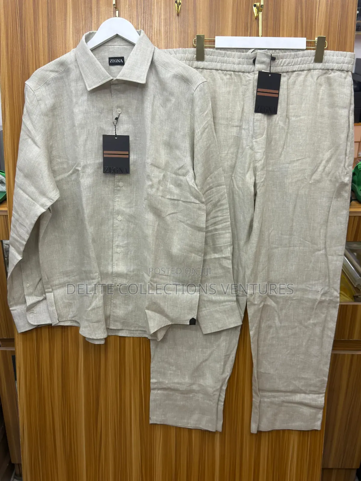 *100% Linen Fabric Zegna 2pcs Silk Available