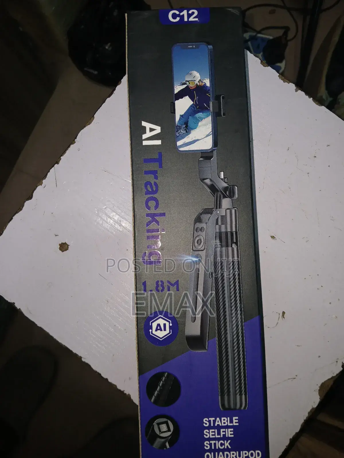 C12 Ai Tracking Selfie Stick Quadrupod, Ai Face Tracking Selfie Stick.