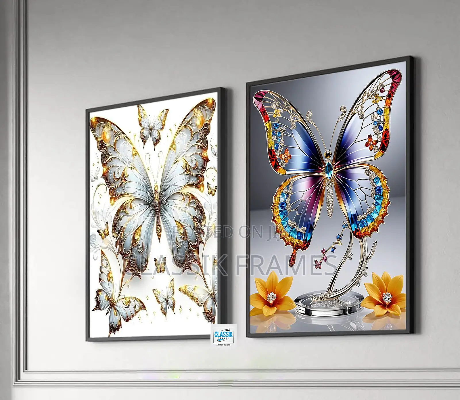 Hd Framed Acrylic Artistic Butterfly Wallart