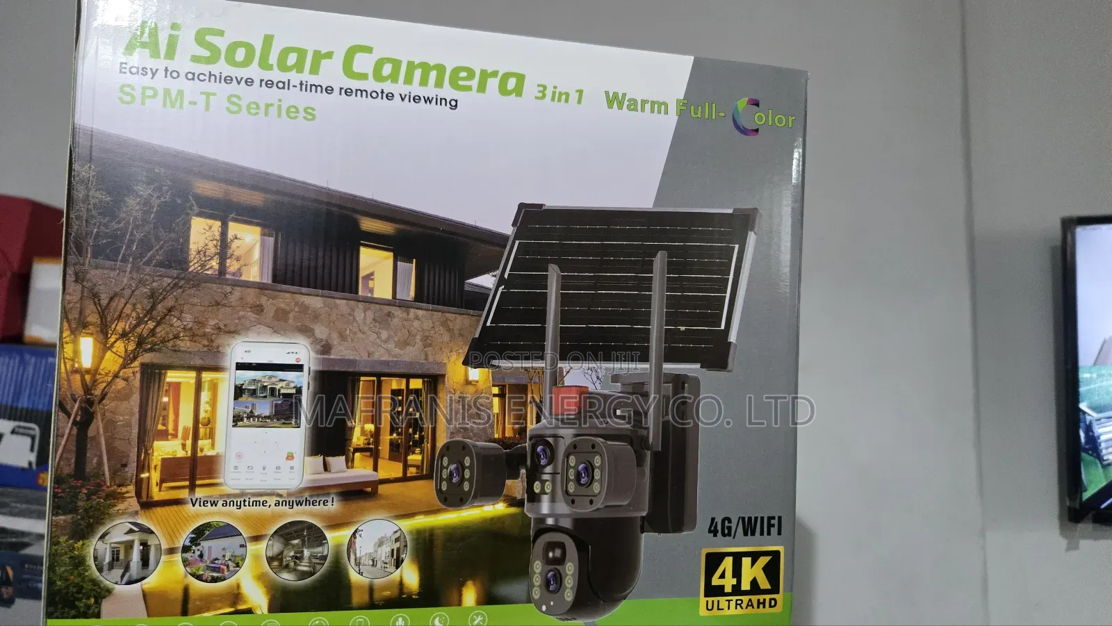 V380 Pro 3lens 4g Solar Camera With Voice
