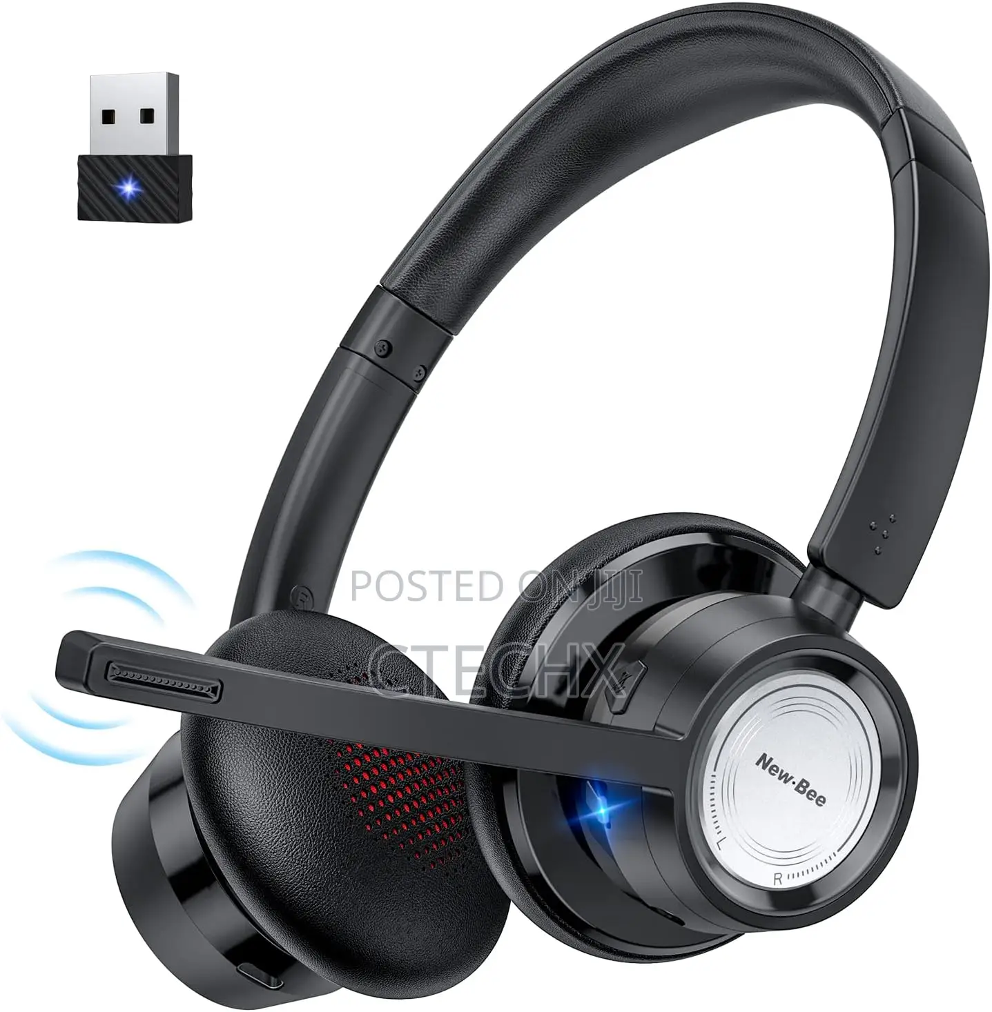 New Bee Wireless Headset Bluetooth Advanced Enc Mic 20hrs Talktime