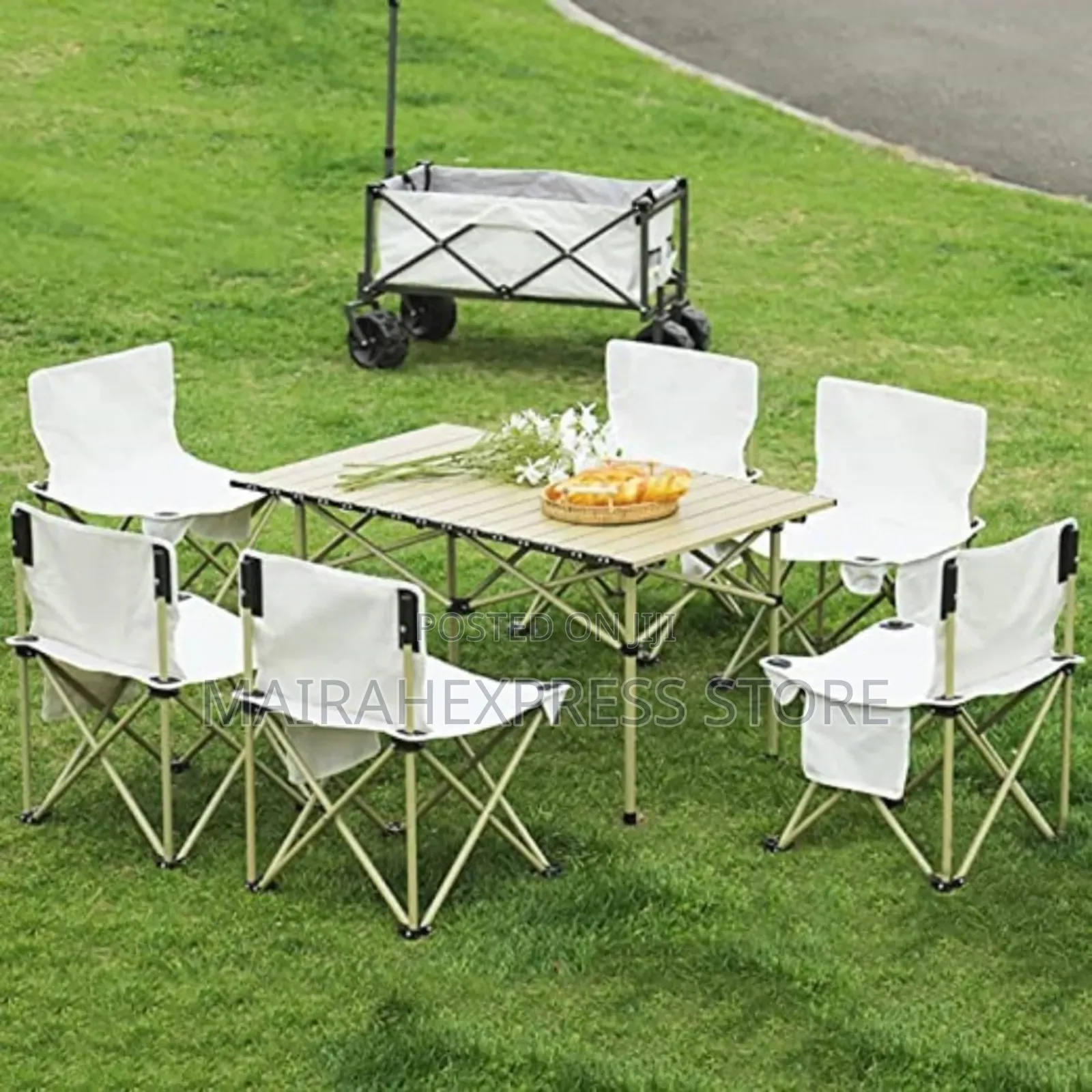 Folding Camping Portable Lightweight Small Table With 4 Chairs (Tm_s)