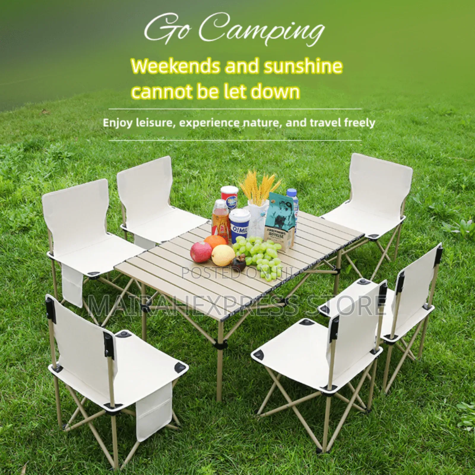 Folding Camping Portable Lightweight Small Table With 4 Chairs (Tm_s)