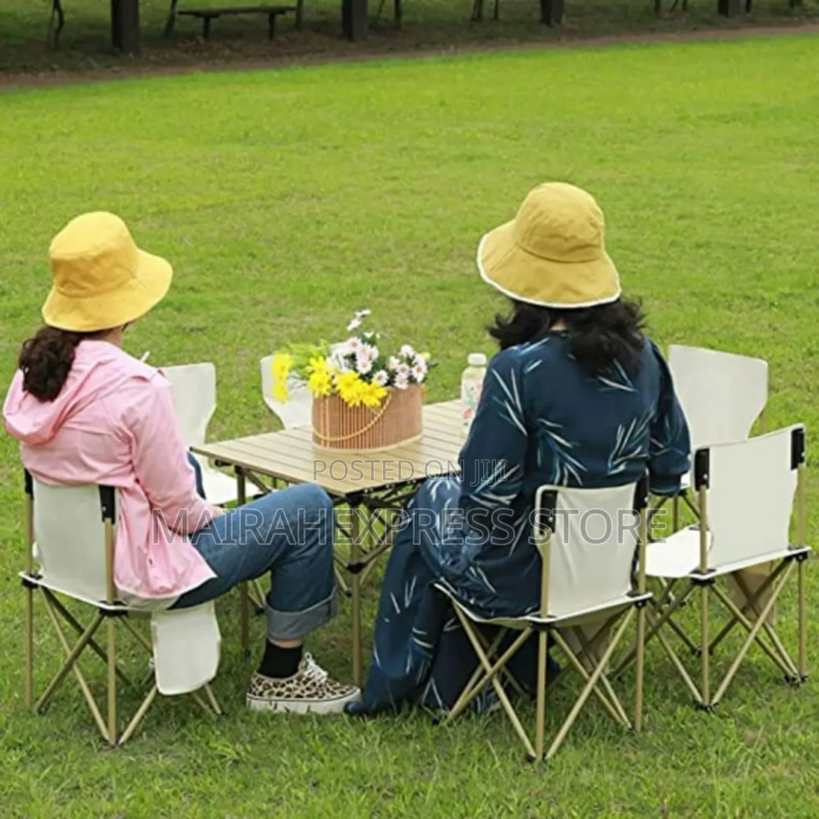 Folding Camping Portable Lightweight Small Table With 4 Chairs (Tm_s)