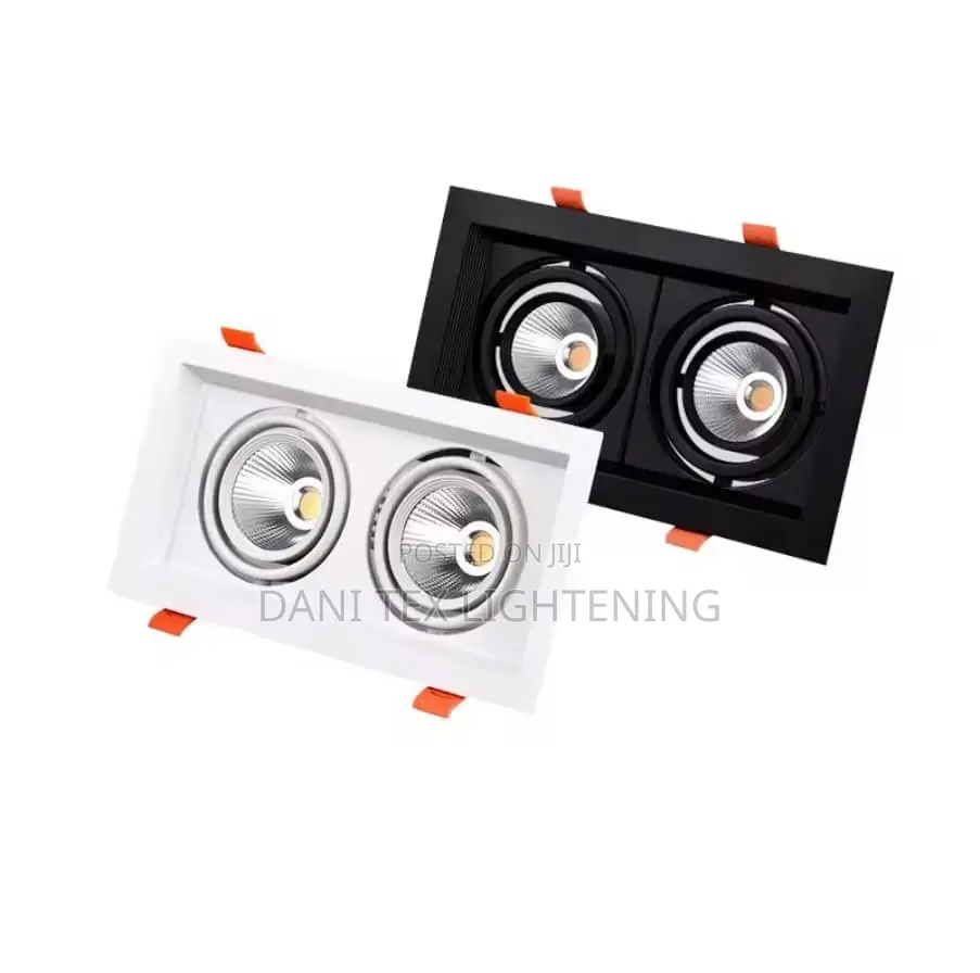 Double Head Recessed Dimmable Led Downlights Cob Spot Lights Indoor