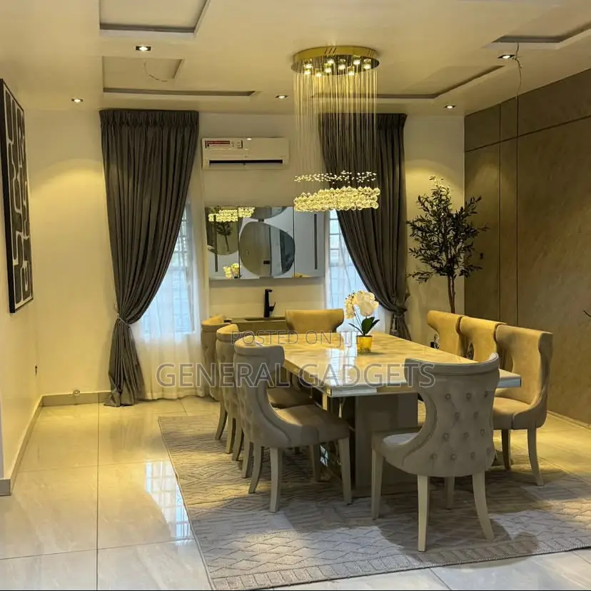 Luxury Double Padded-Wooden Top 8 Seater Dining Set
