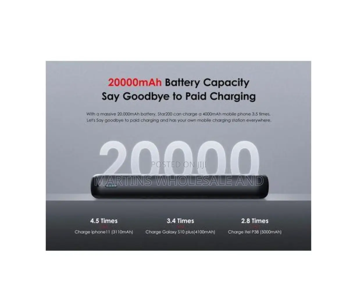 Itel Star 200 20000mah Power Bank.