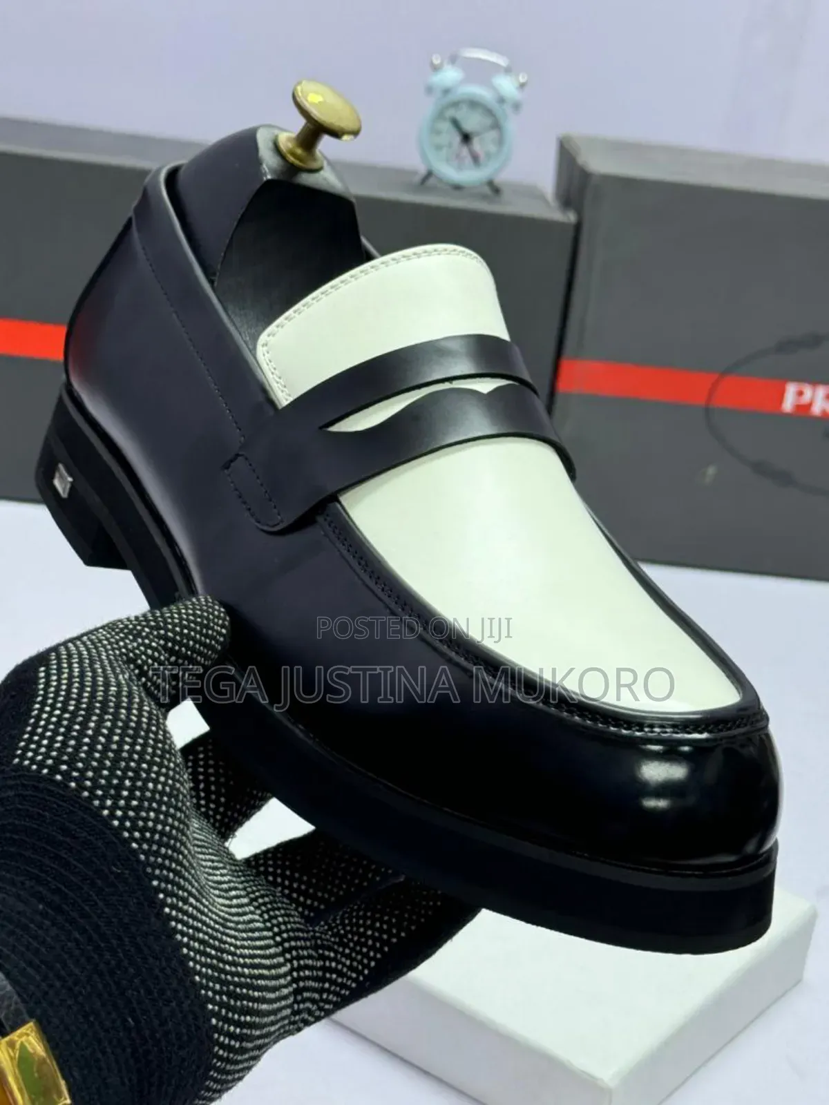Prada White and Black Men's Footwear