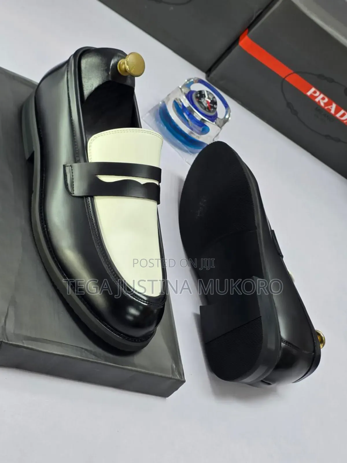 Prada White and Black Men's Footwear