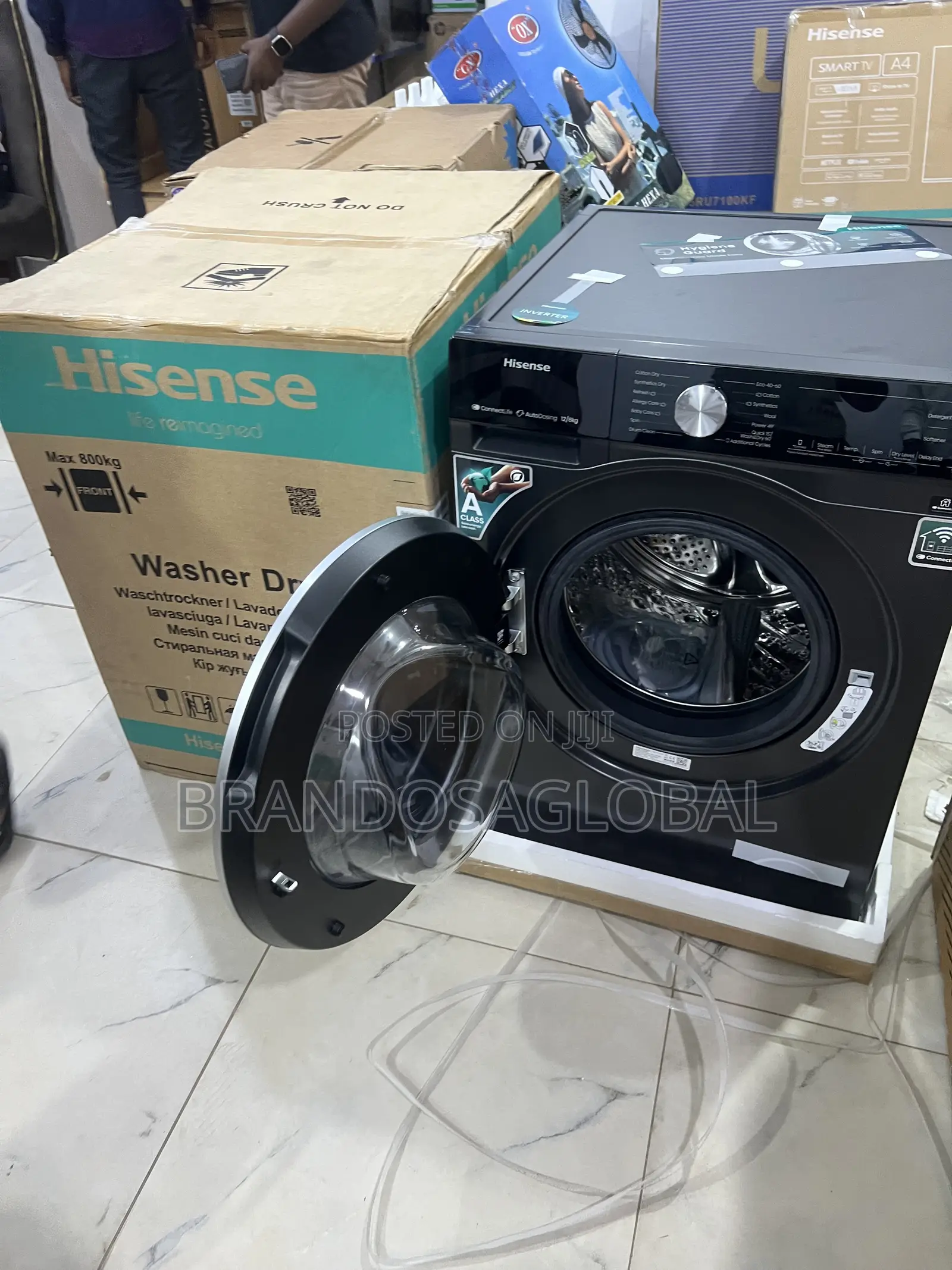 Hisense 12/8kg Wash and Dry Frontload Inverter Washing Machine (Black)