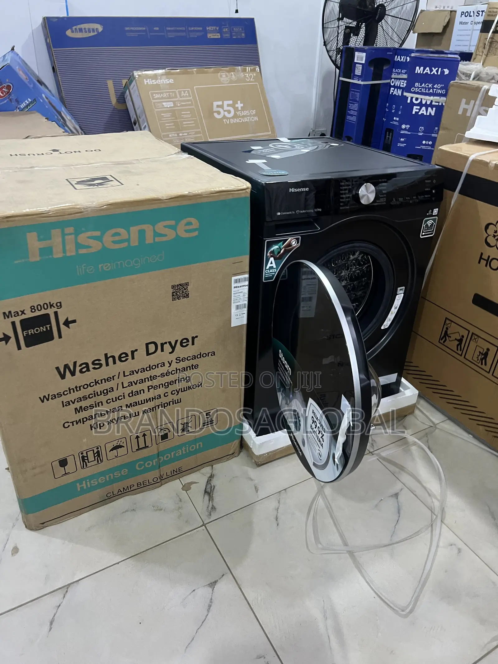 Wm5s1245bb-Wd Hisense 12kg Washer + 8kg Dryer With Hygienic Steam Wash