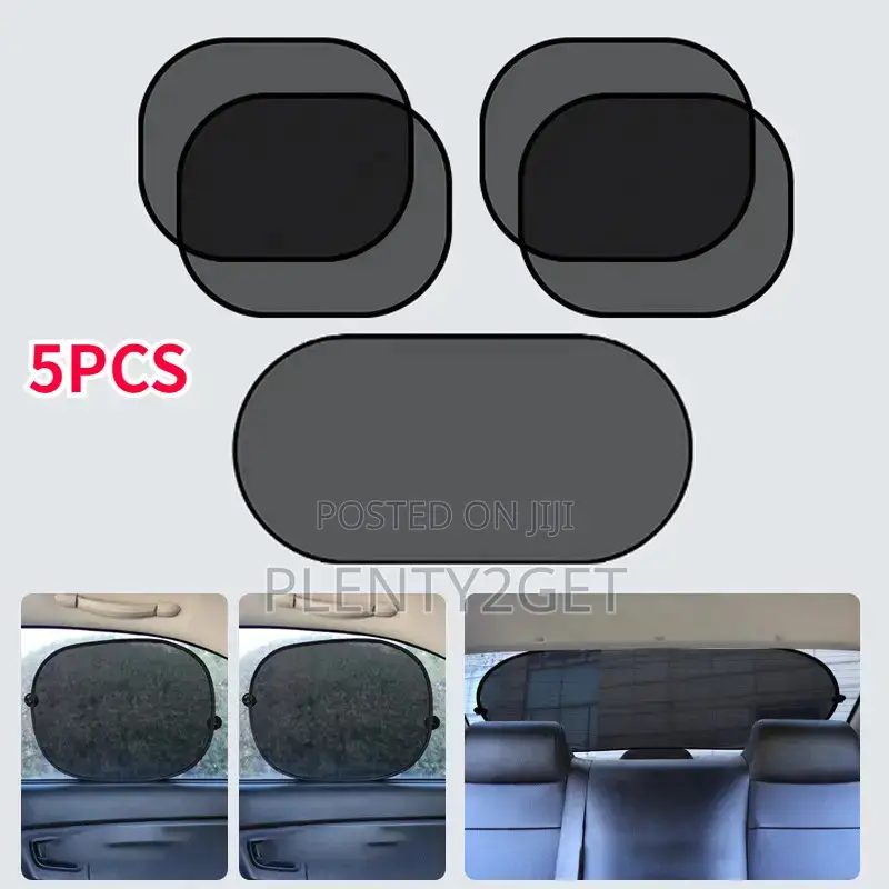 5-piece Uv-resistant Car Sun Shade Set– Universal Fit Polyester Mesh