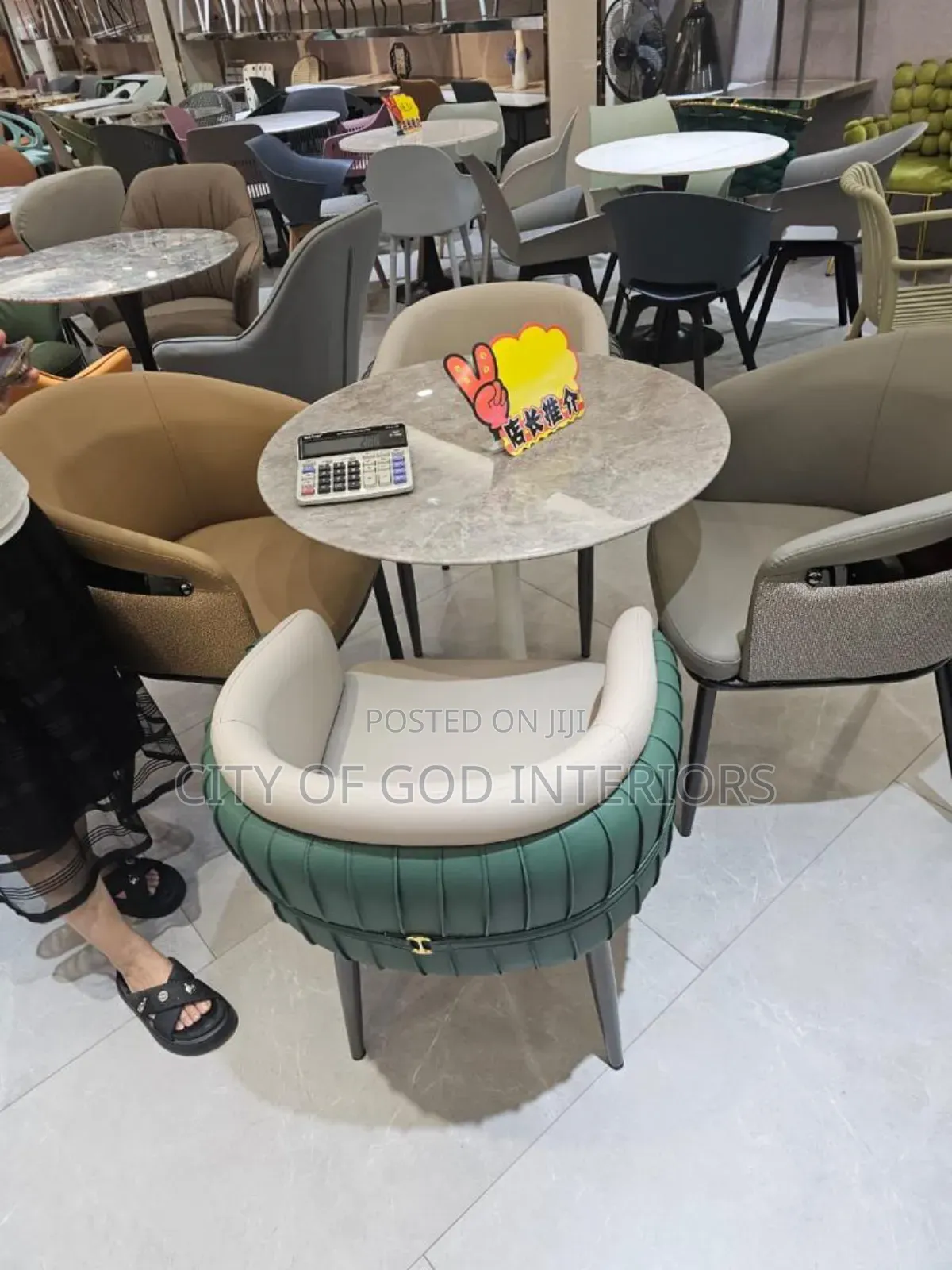 Executive Imported Restaurant Chair Set With Marble Top by 4
