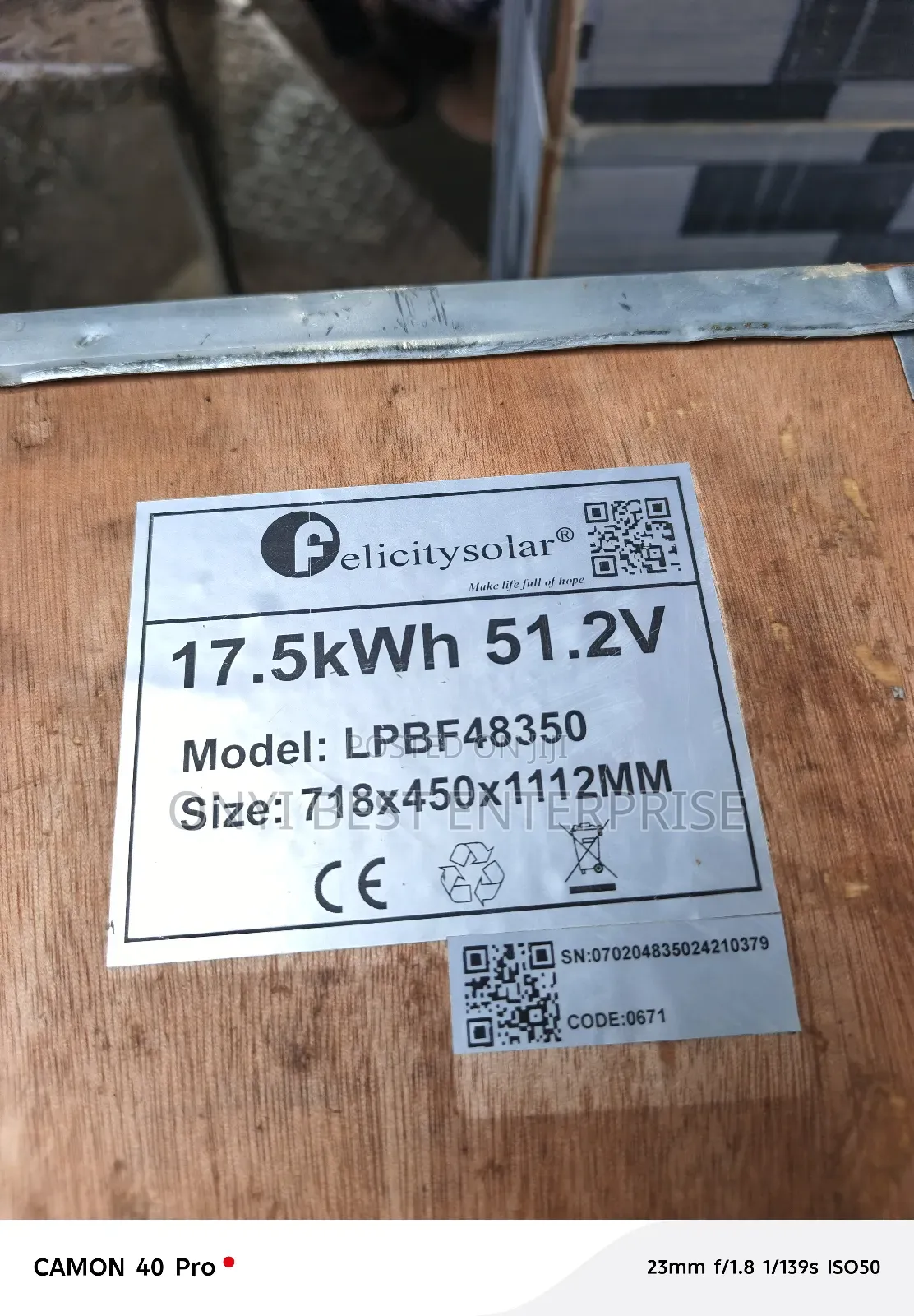 Felicity Lithium Ion Battery 17.5kwh Lpbf 48350