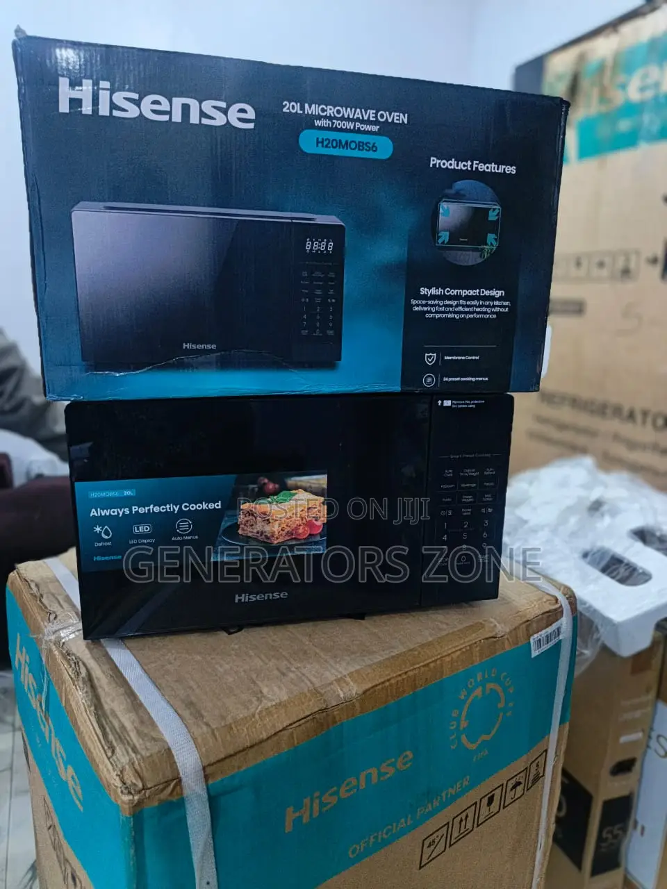 Black Hisense H20mobs6 Home Microwave 20l