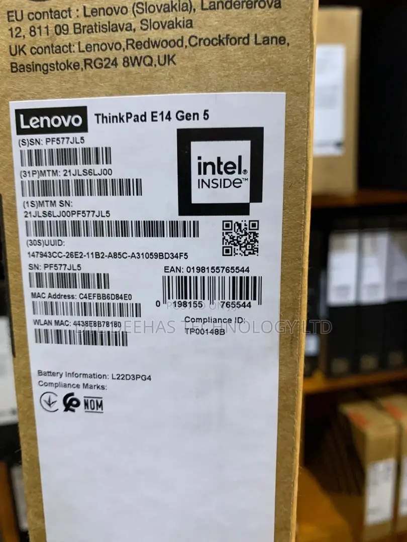 New Laptop Lenovo ThinkPad E14 Gen 5 8GB Intel Core i5 SSD 512GB