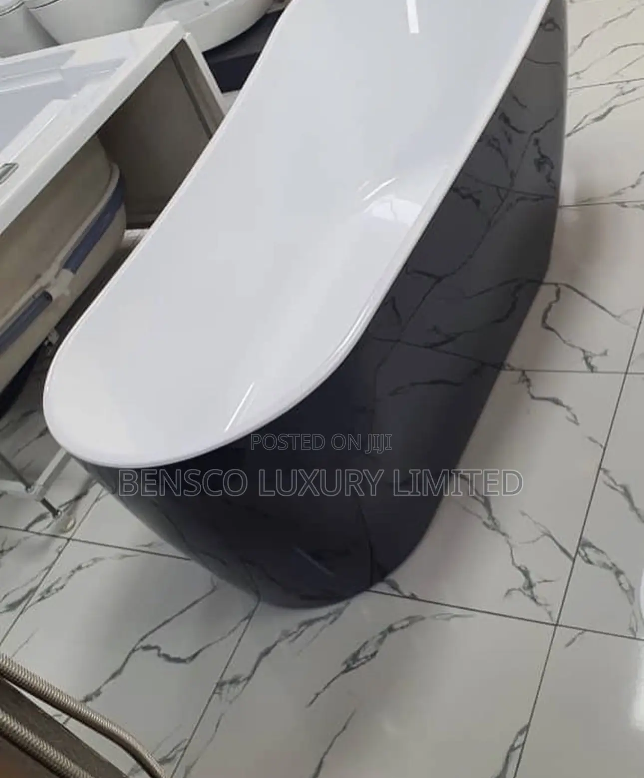 Luxury Black and White Interior Bathtub