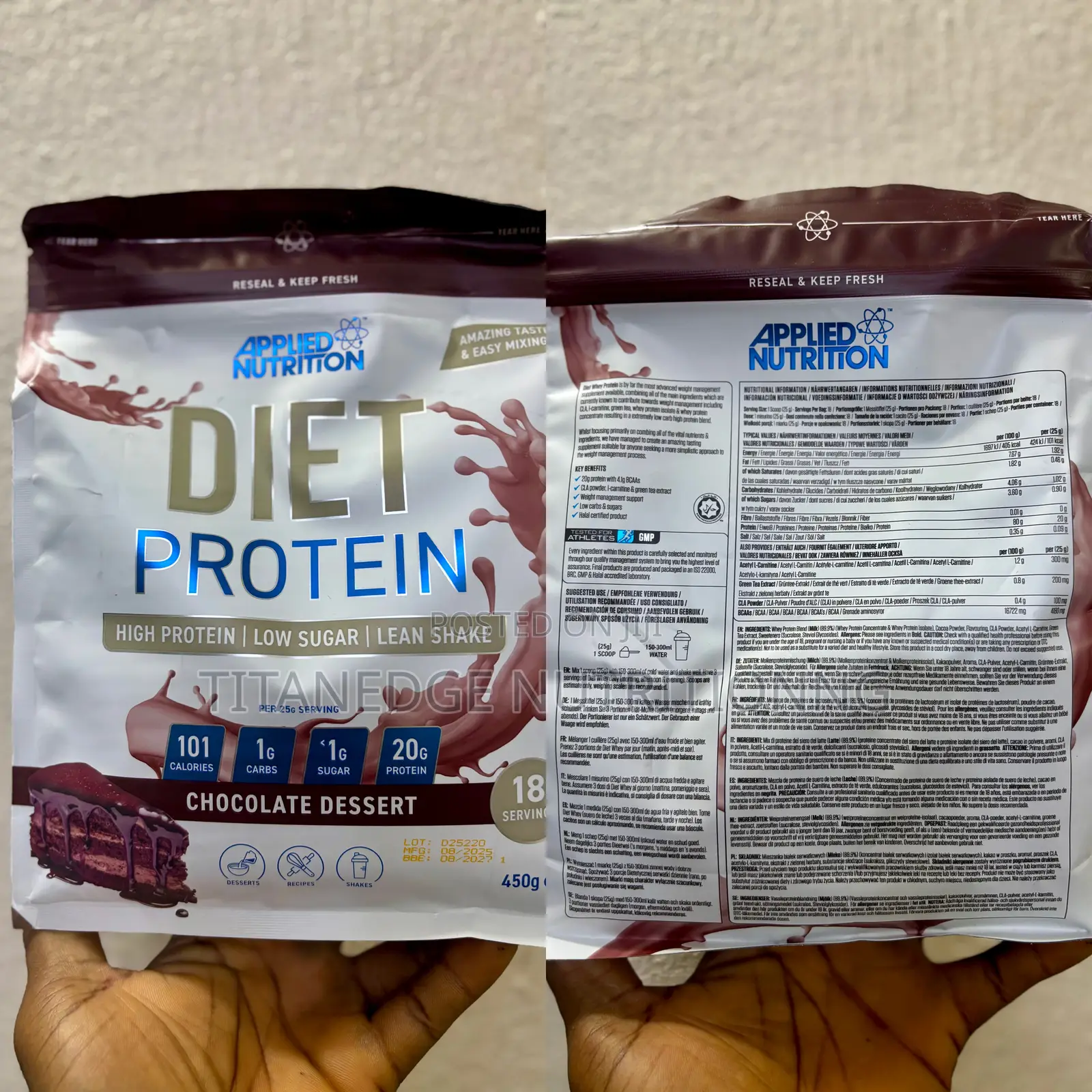 Applied Nutrition Diet Whey, Low in Carbs, for Weight Management, 450g