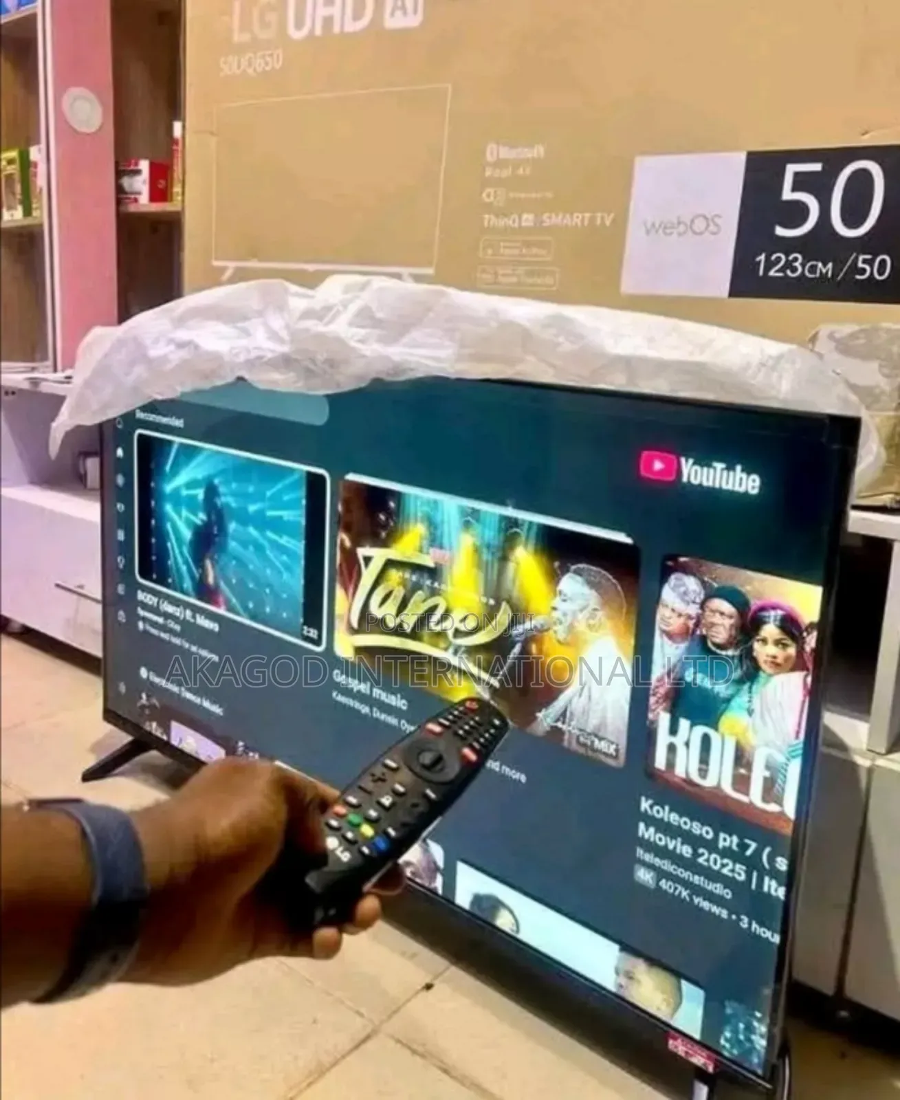 50inches Smart Lg Full Screen Mirror, Watch, Netflix And, Youtube +B