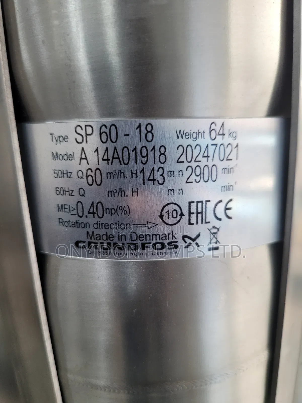 Grundfos Submersible Pump 50hp