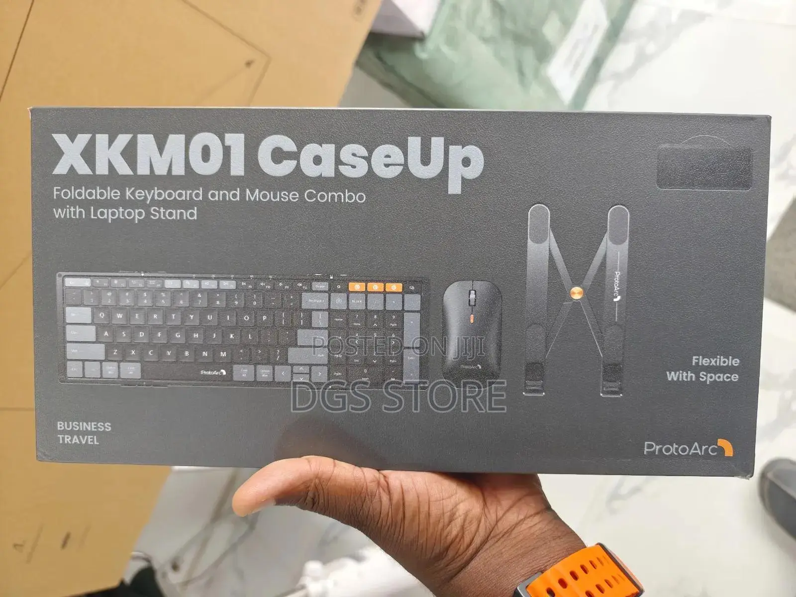 Protoarc Xkmo1 Caseup Foldable Keyboard Mouse Combo With Laptopstand