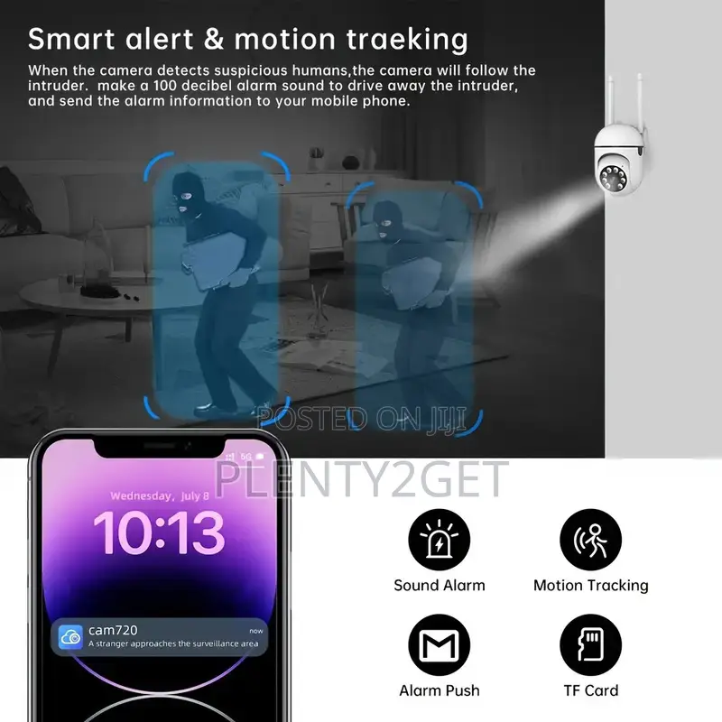 1pc Jooan Smart Security Camera With 1080p Hd, 360° Panoramic View