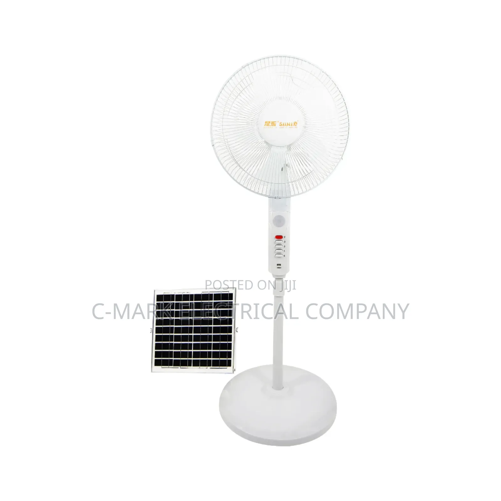 Solar Floor Standing Fan With Strong Wind Remote Control Rechargeable