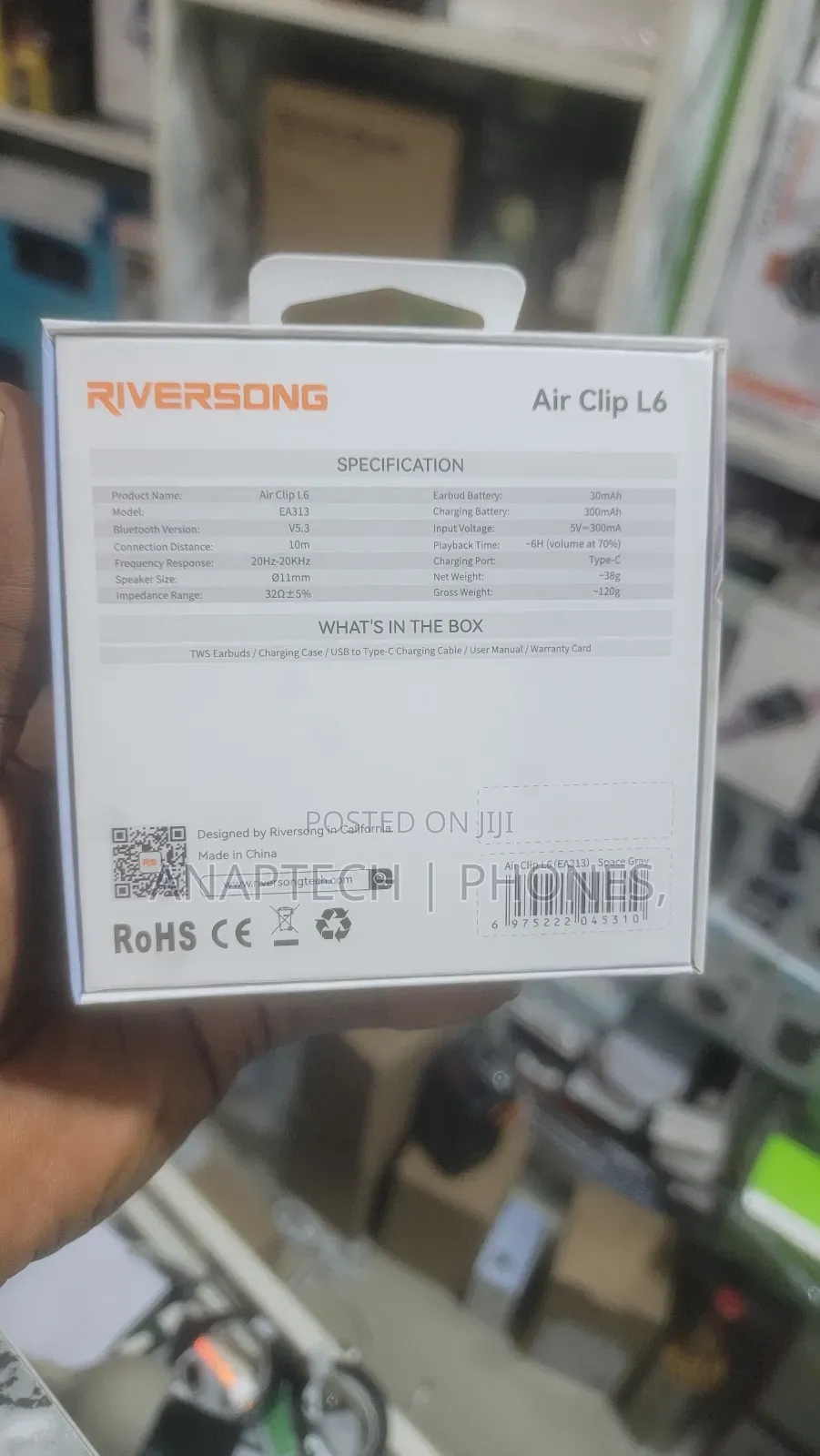 Riversong Air Clip L6 Open Ear True Wireless Earbuds 40hours Playing
