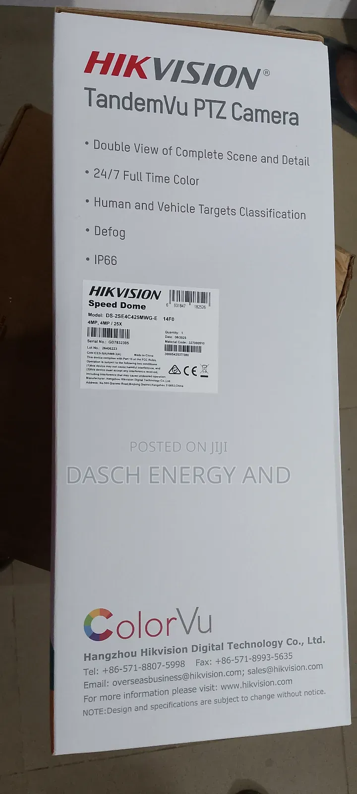 Hikvision Tandemvu 4+4mp PTZ Camera Ds-2se4c425mwg-E(14f0)(O-Std)