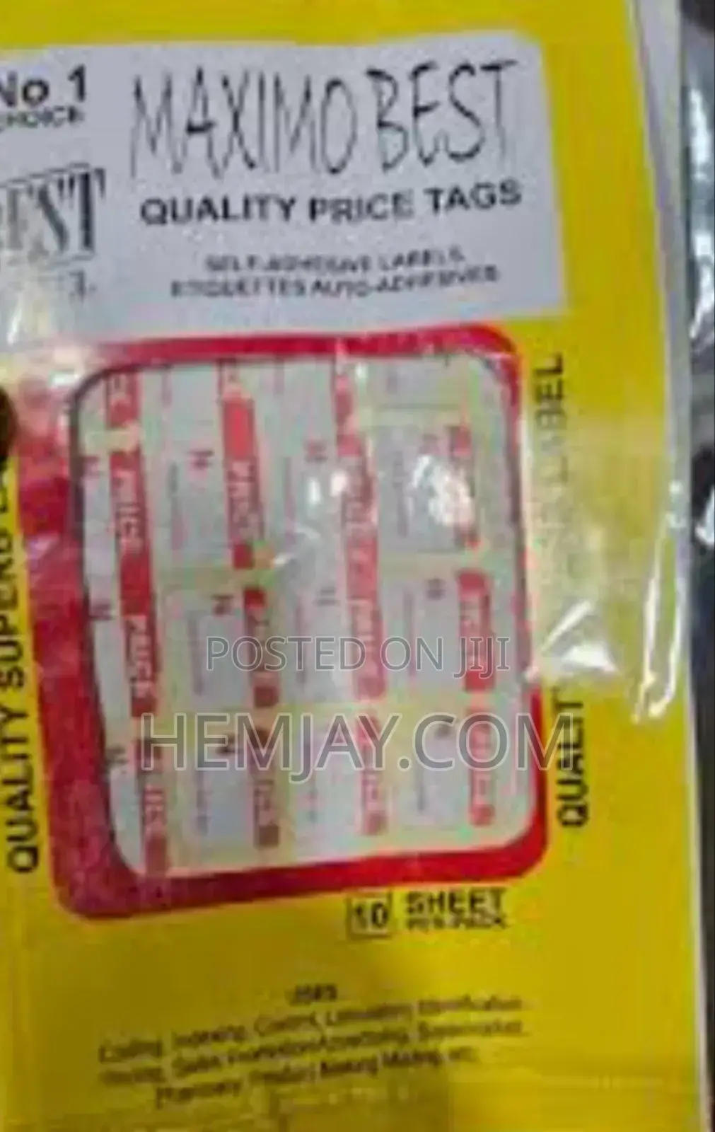 Price Tags "10sheet in a Pack" (Adhesive Label Stickers)