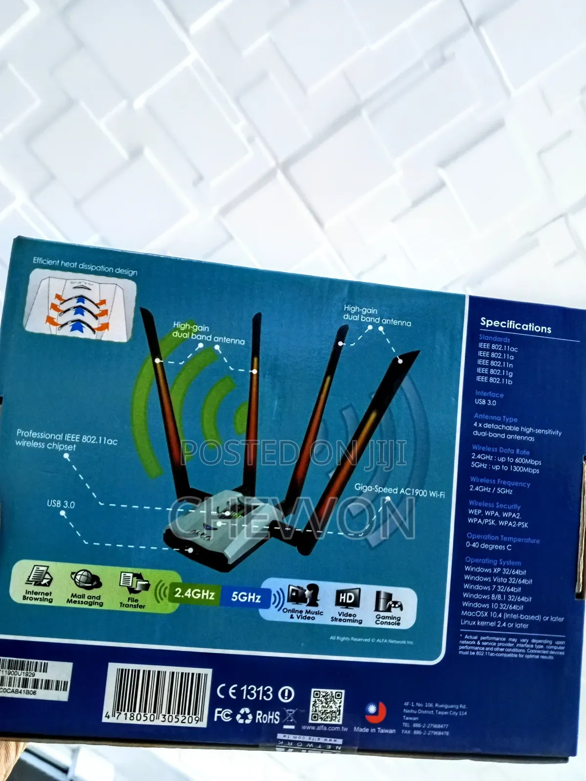 Alfa Awus1900 | Ac1900 Long-Range Dual-Band Wireless Usb Adapter