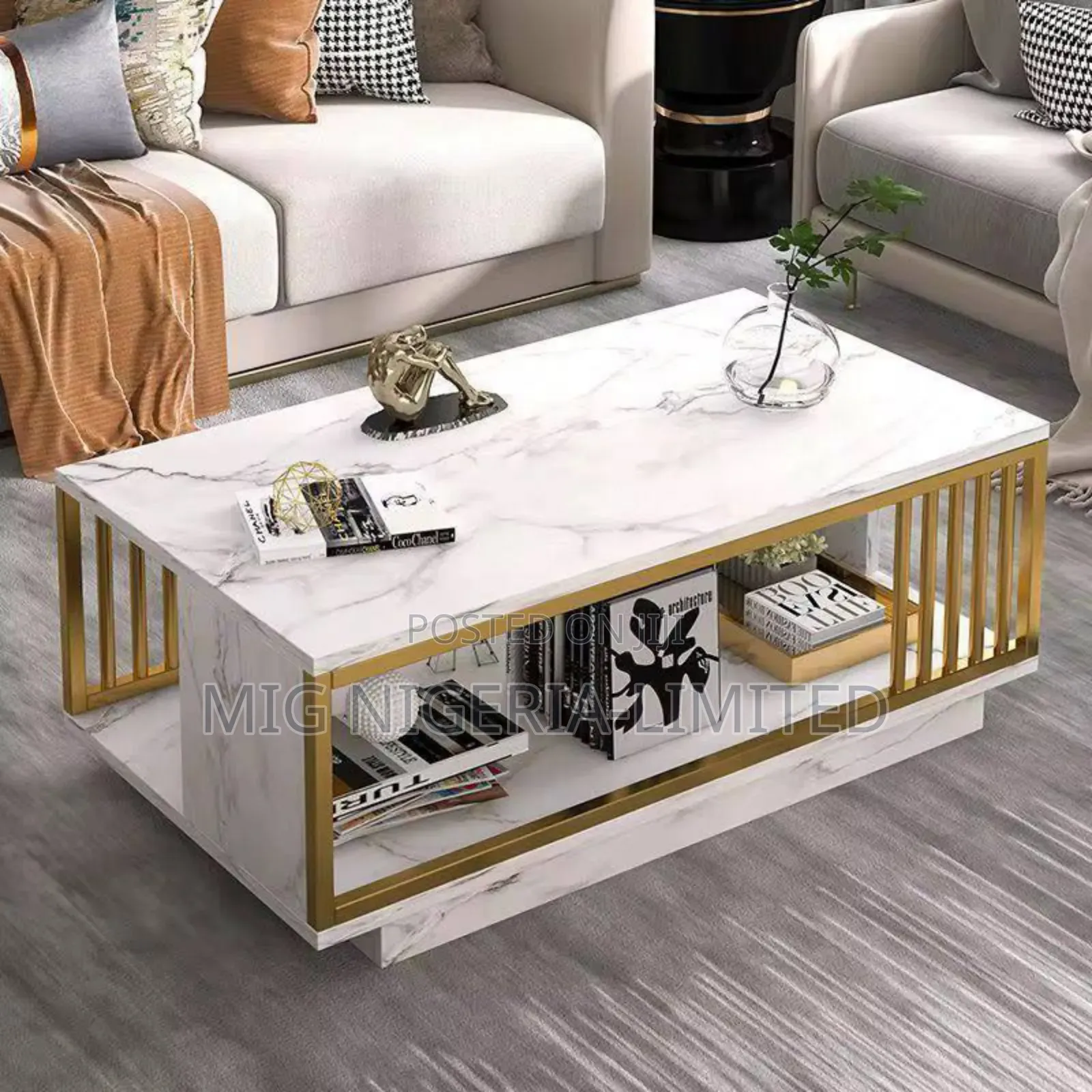 Nortic Wooden Top Aluminium Frame Centre Table Coffee Table