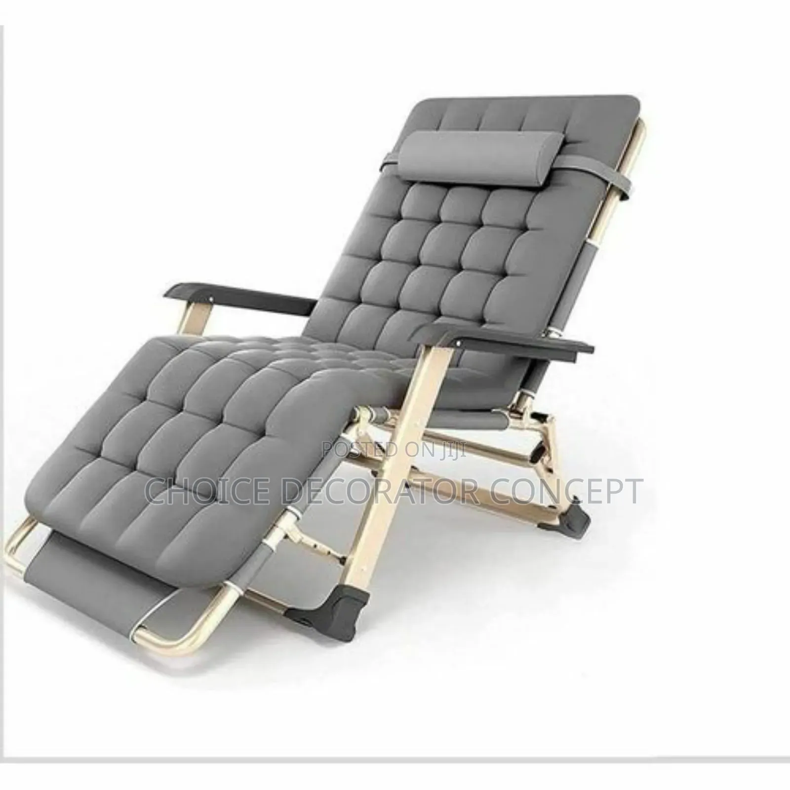 Adjustable Outdoor Relaxing Chair With Cushion_grey