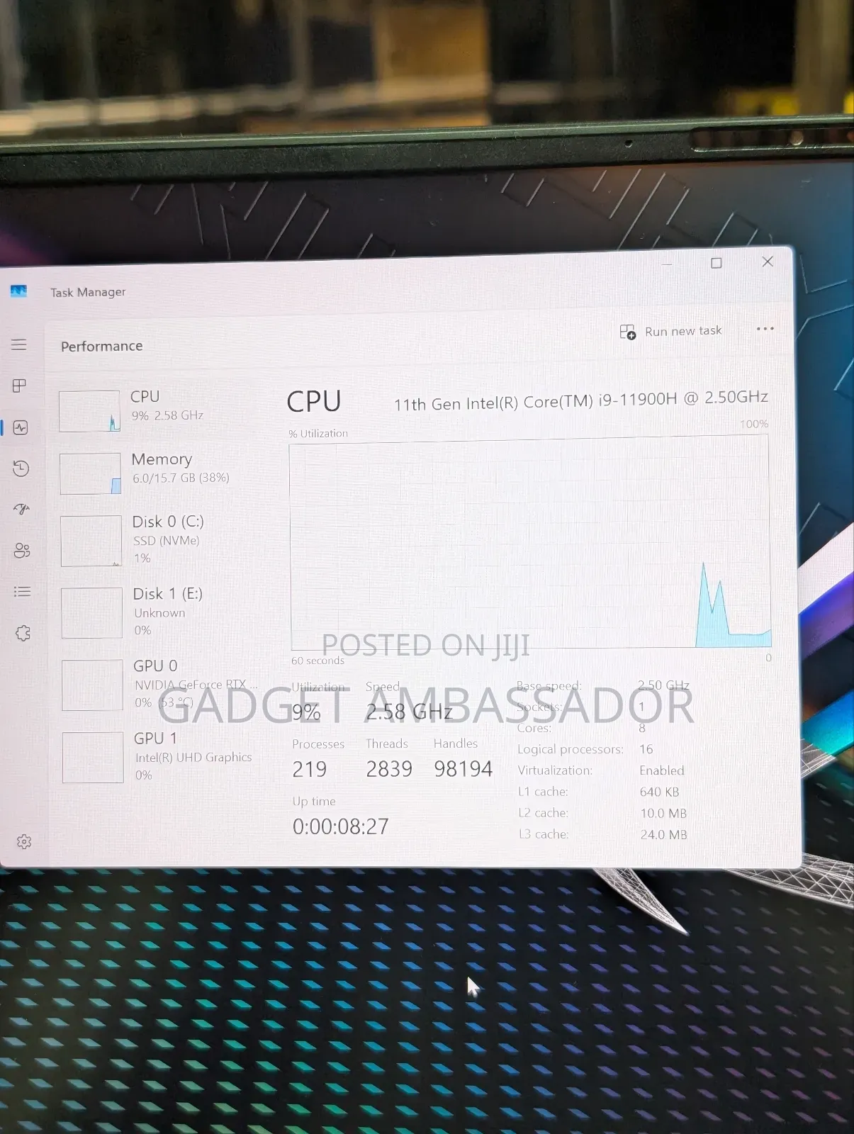 Laptop Asus ROG Zephyrus M16 GU603HR 16GB Intel Core I9 SSD 1T