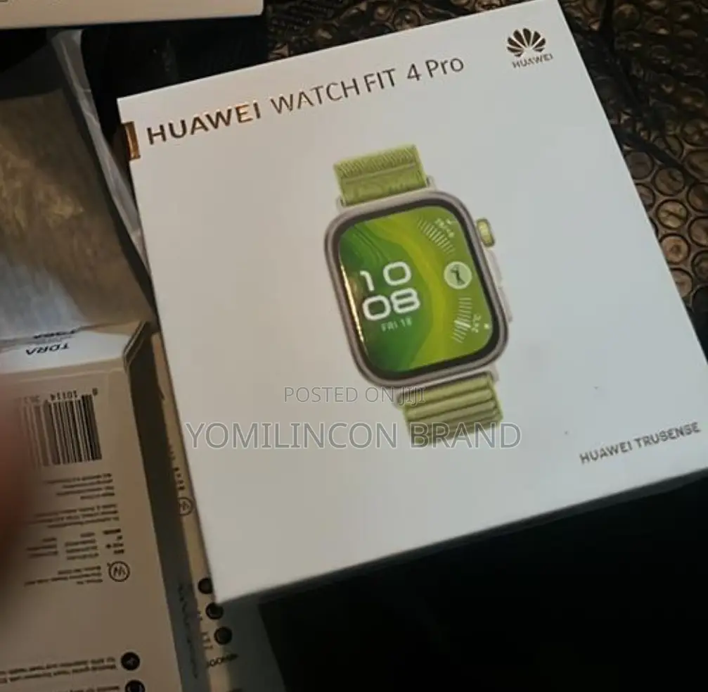 Huawei Fit 4 Pro Gold Aluminium Case Watch (Green Waven Sport Strap)