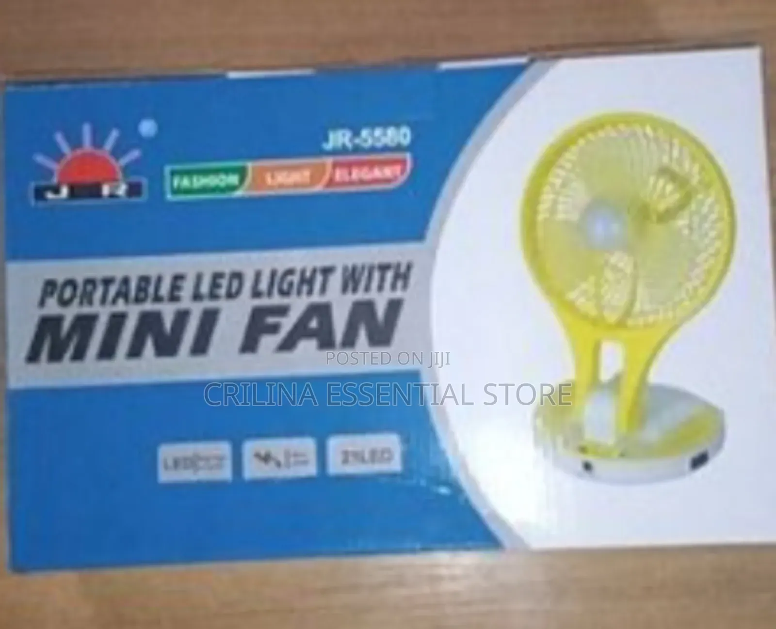 Jr Portable Rechargeable Mini Fan With Led Light