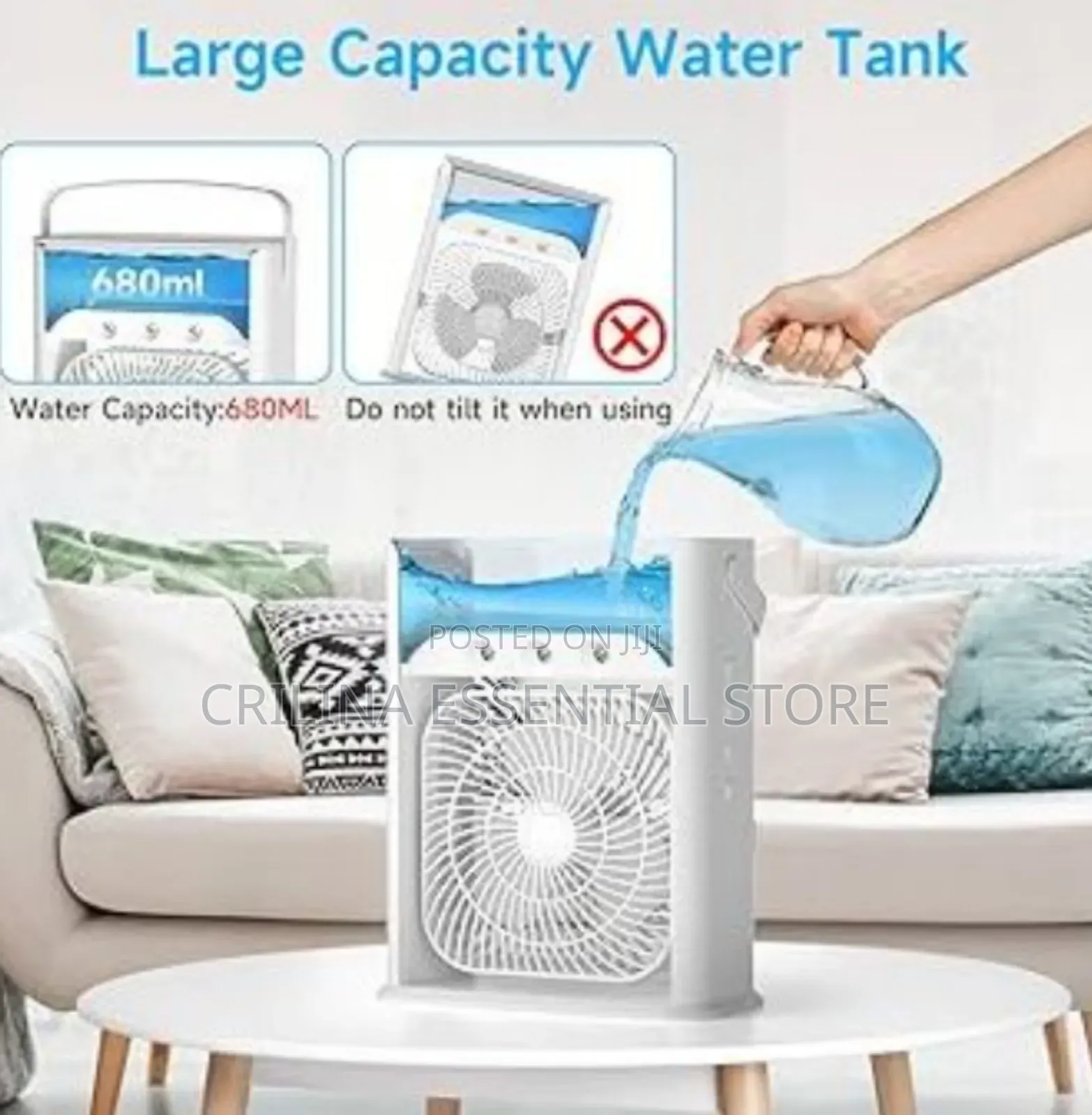 Air Cooler Fan With Humidifier + Led Night Lights