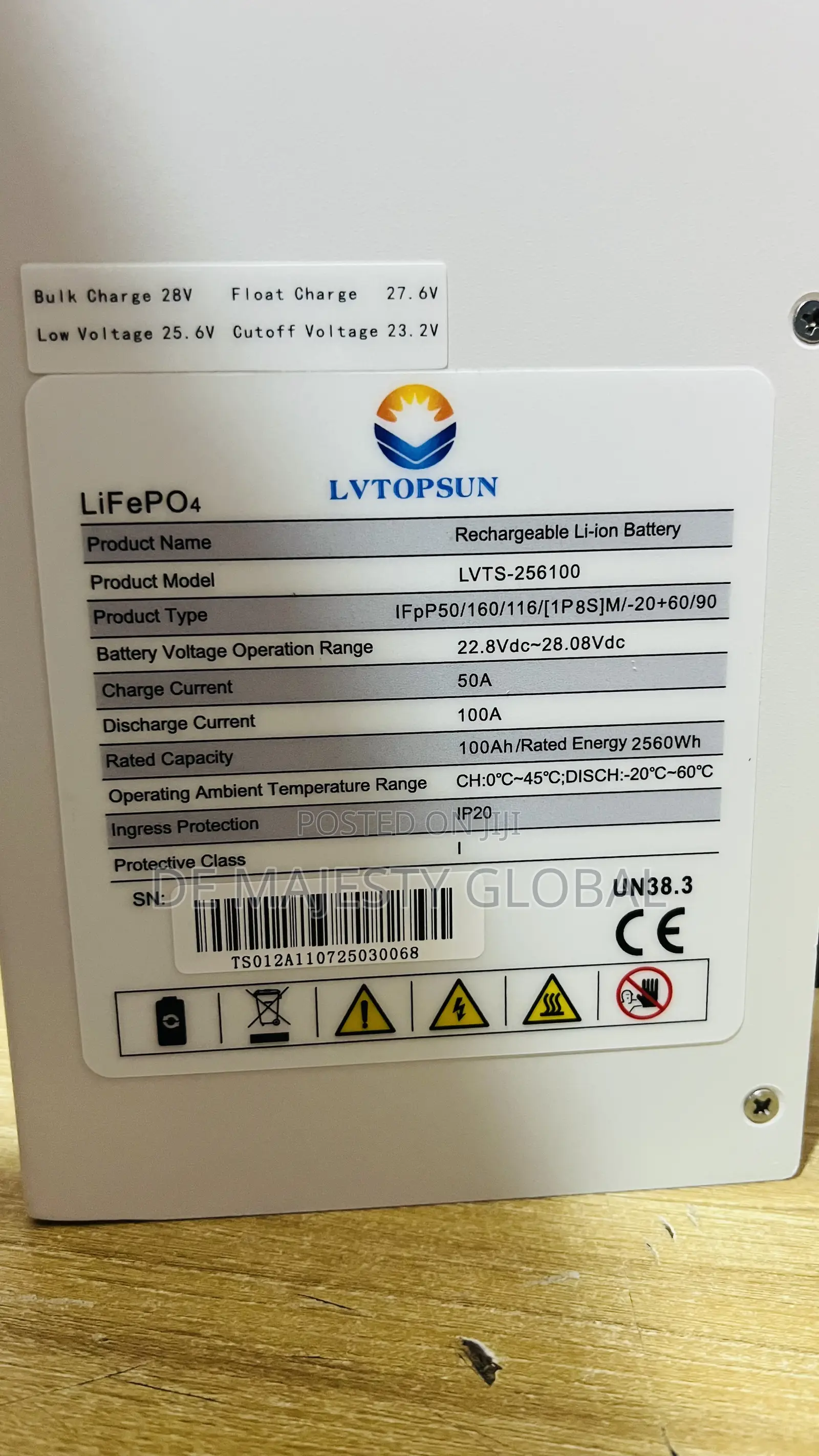2.5kwh 24v Lvtosun Lithium Battery With 5yrs Warranty