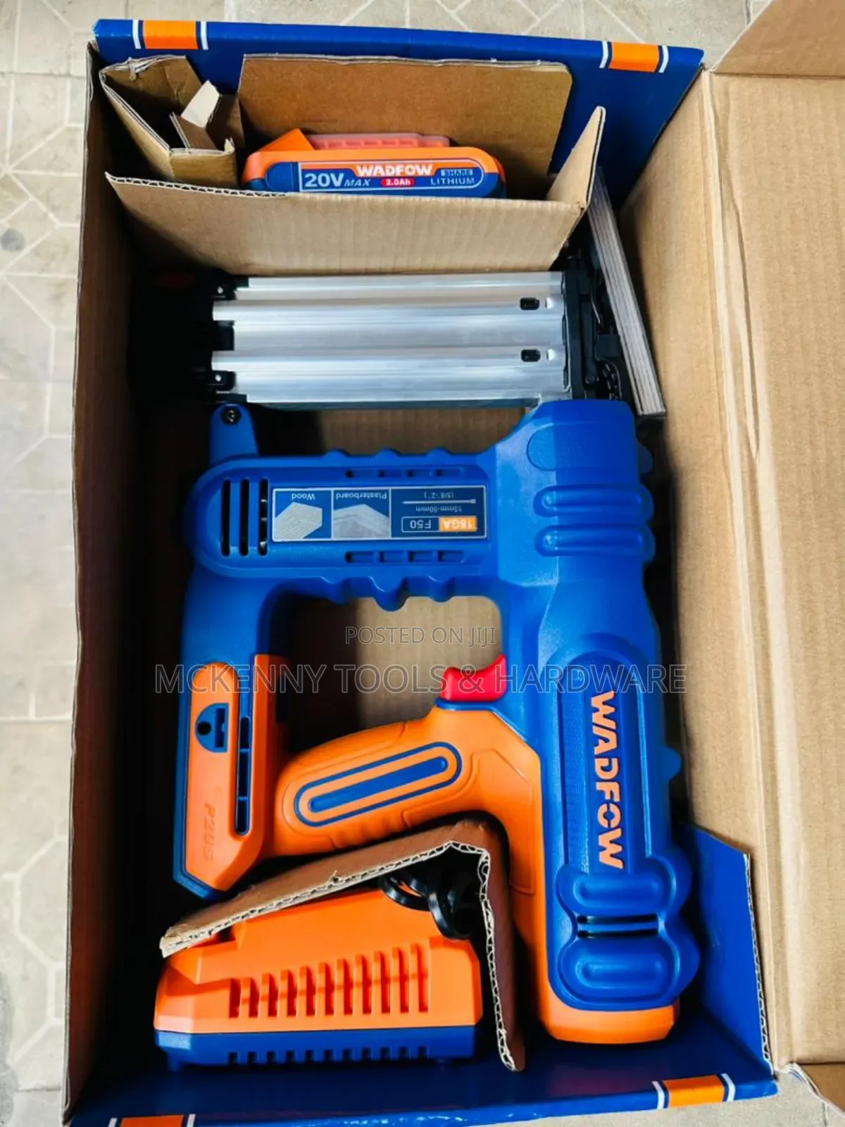 Wadfow 20v Cordless Brad Nailer, 50m