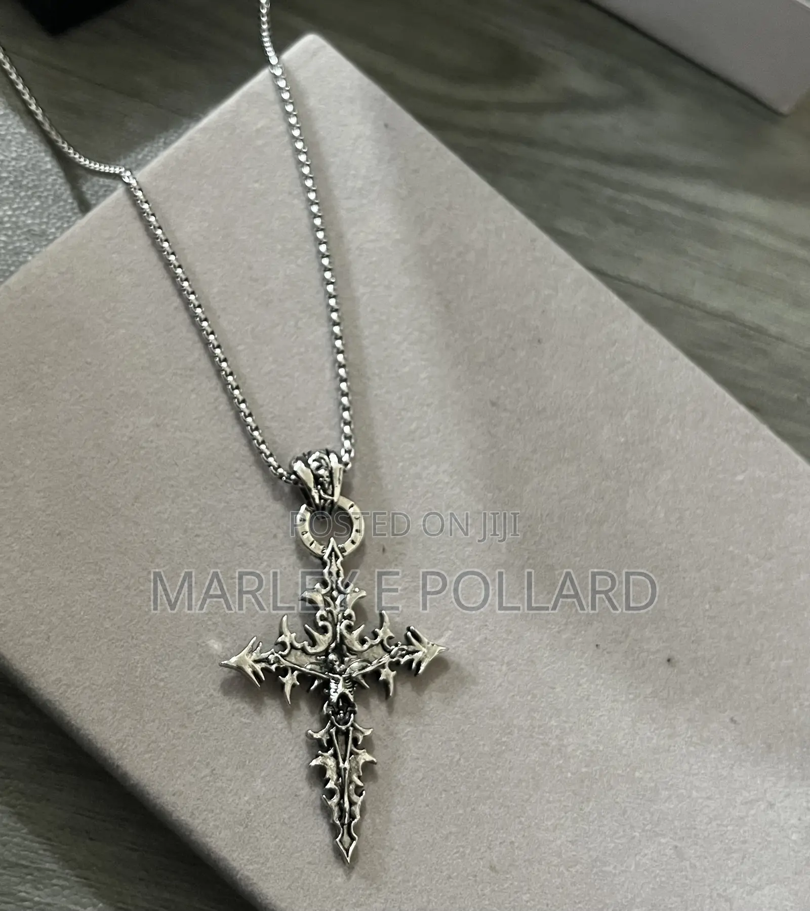 Gothic Pentagram Steel Vintage Silve Black Chain Necklace Jewelry